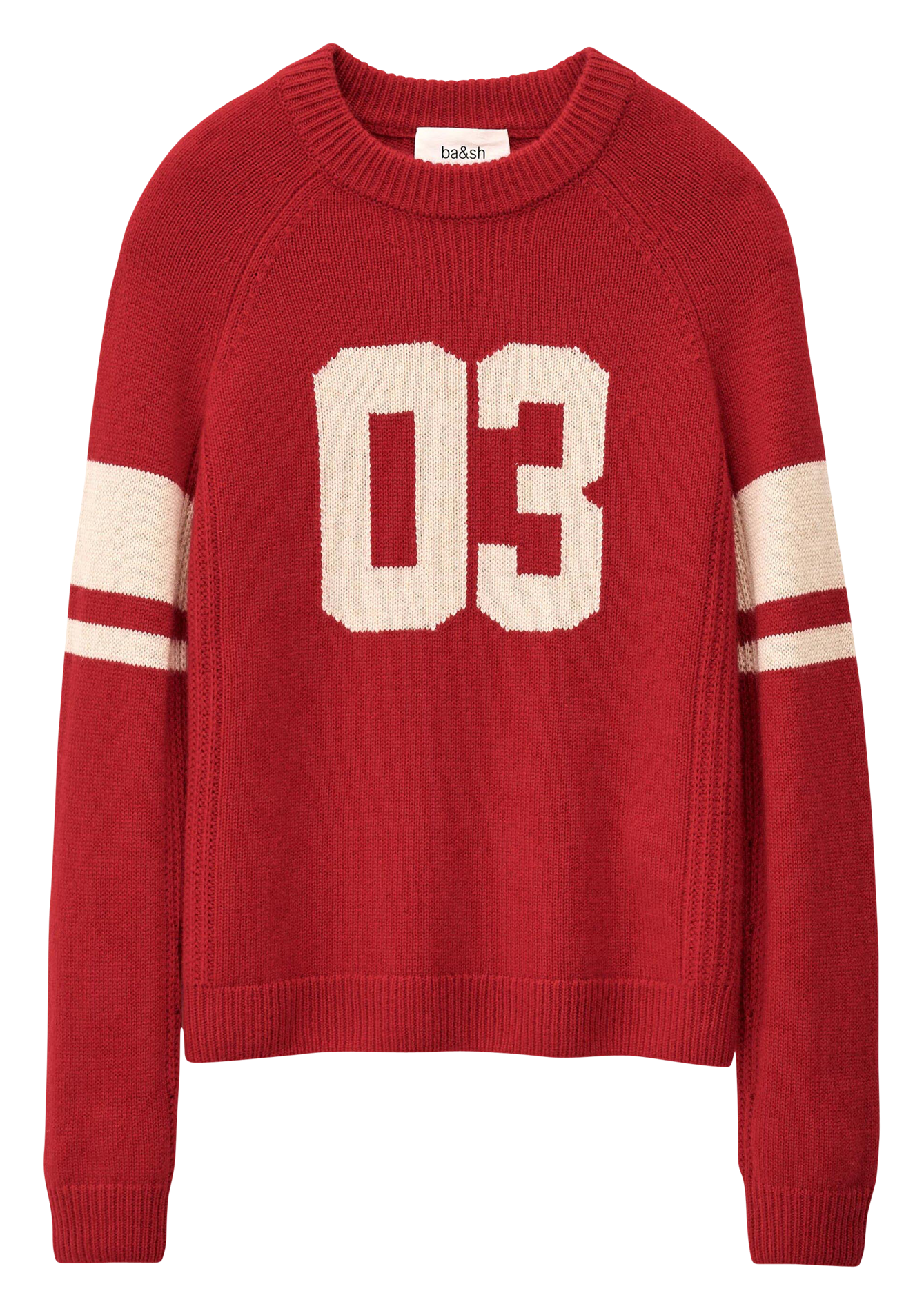 Pull droit col rond en cachemire BA&SH Rouge