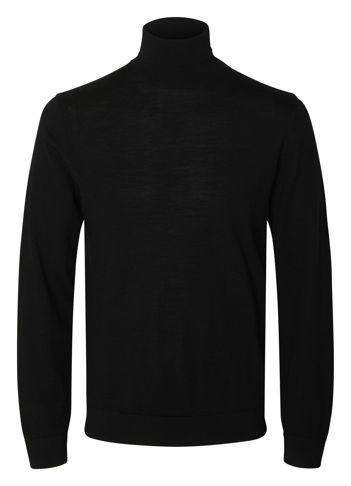 Col roulé regular-fit en laine mérinos SELECTED Noir