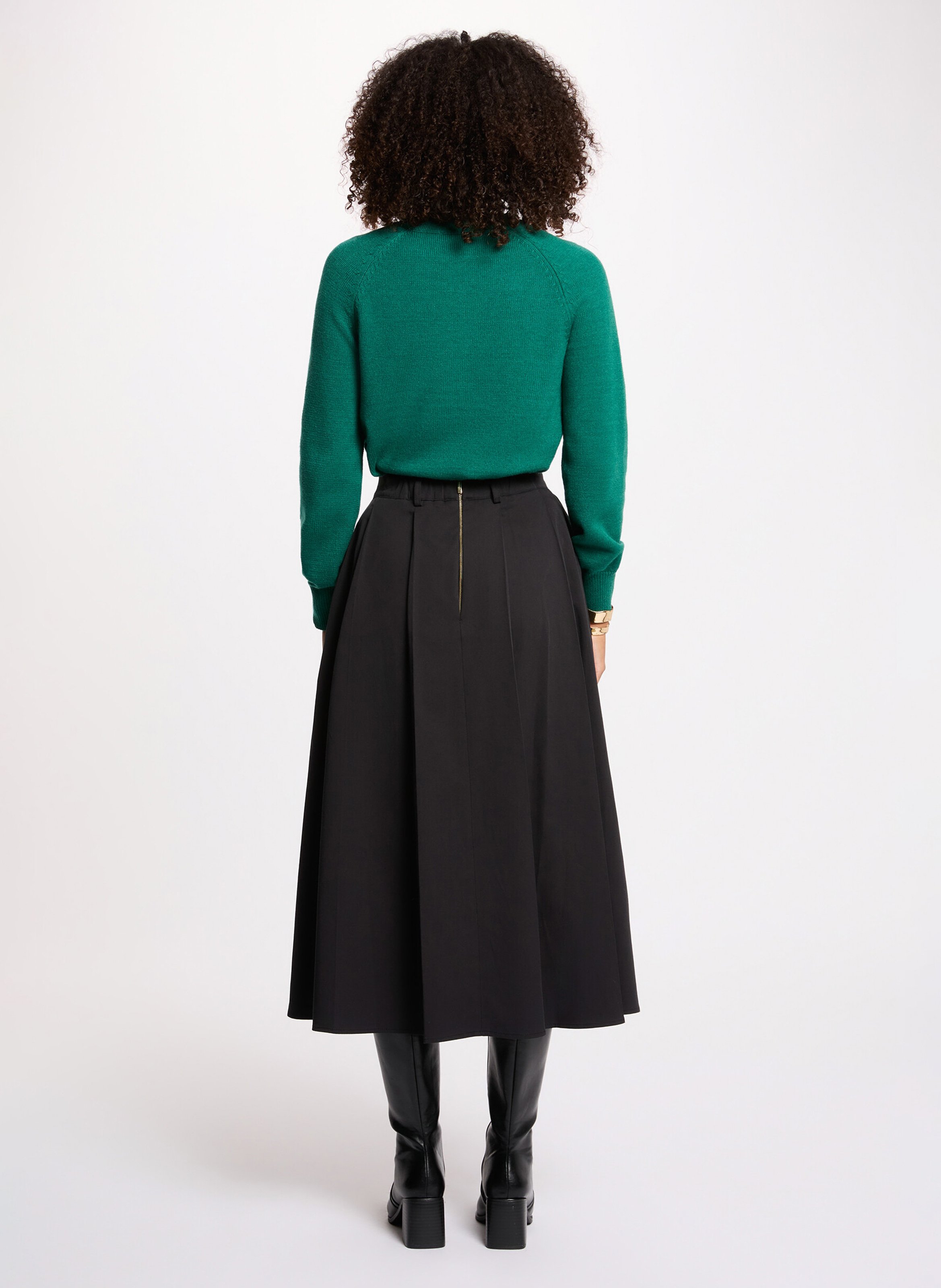 A-line midi skirt MORGAN Black