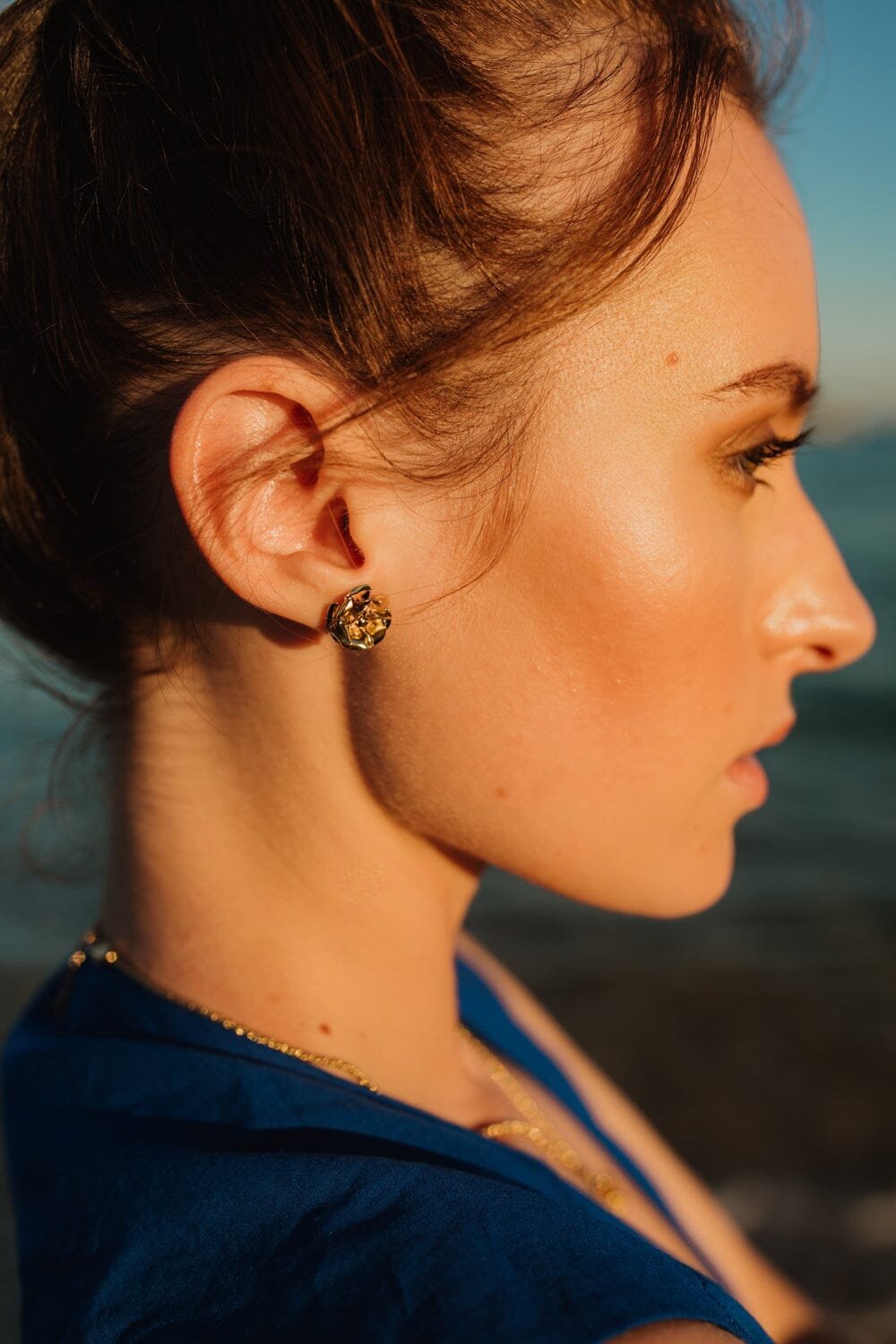 THÉIA - silver-plated flower stud earrings MONSIEUR SIMONE Silver