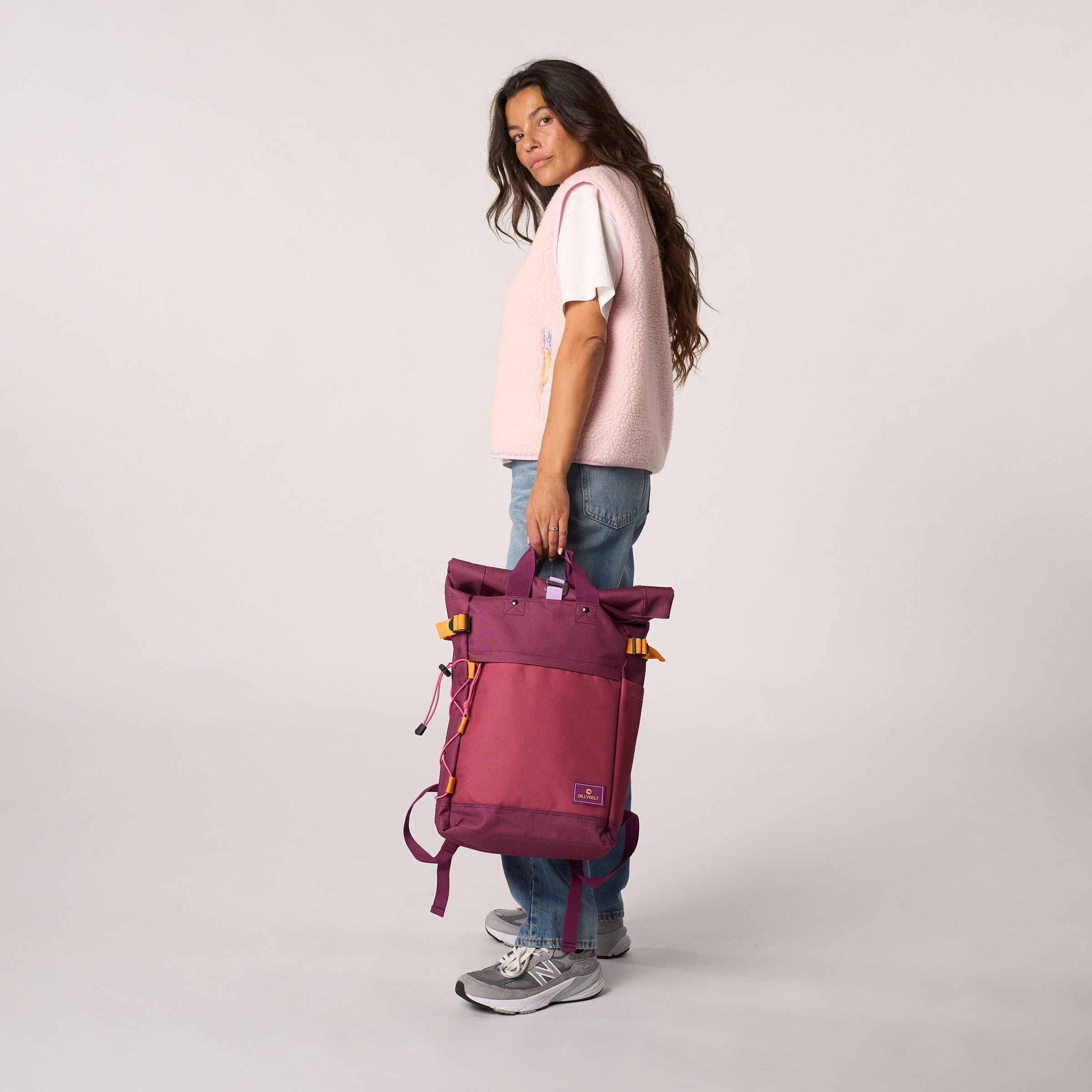 Recycled polyester rolltop backpack Purple