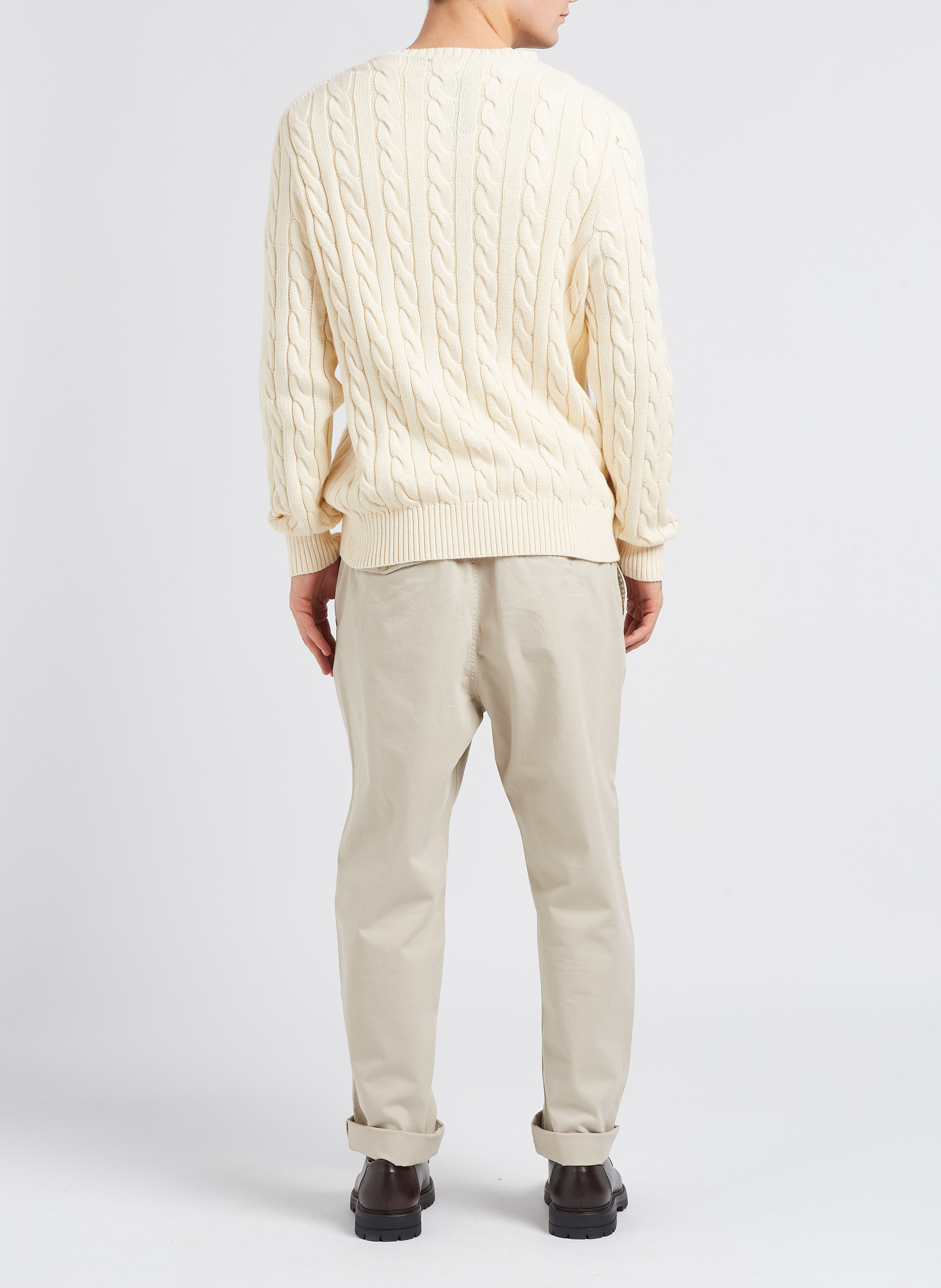 Pull col rond regular-fit en coton POLO RALPH LAUREN Beige