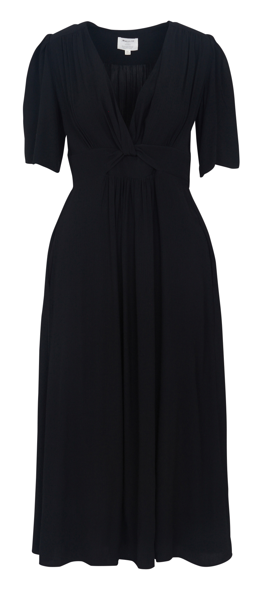 Robe longue à col noué unie MAISON 123 Noir