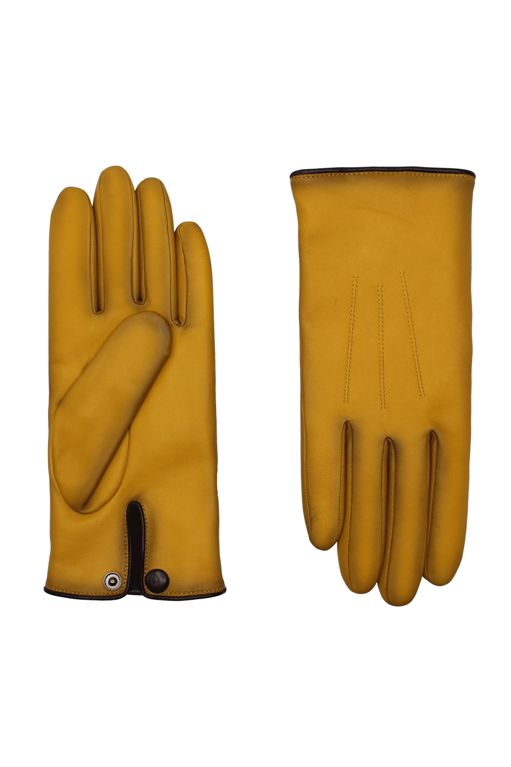 Rick leather gloves lined with cashmere AGNELLE Orange