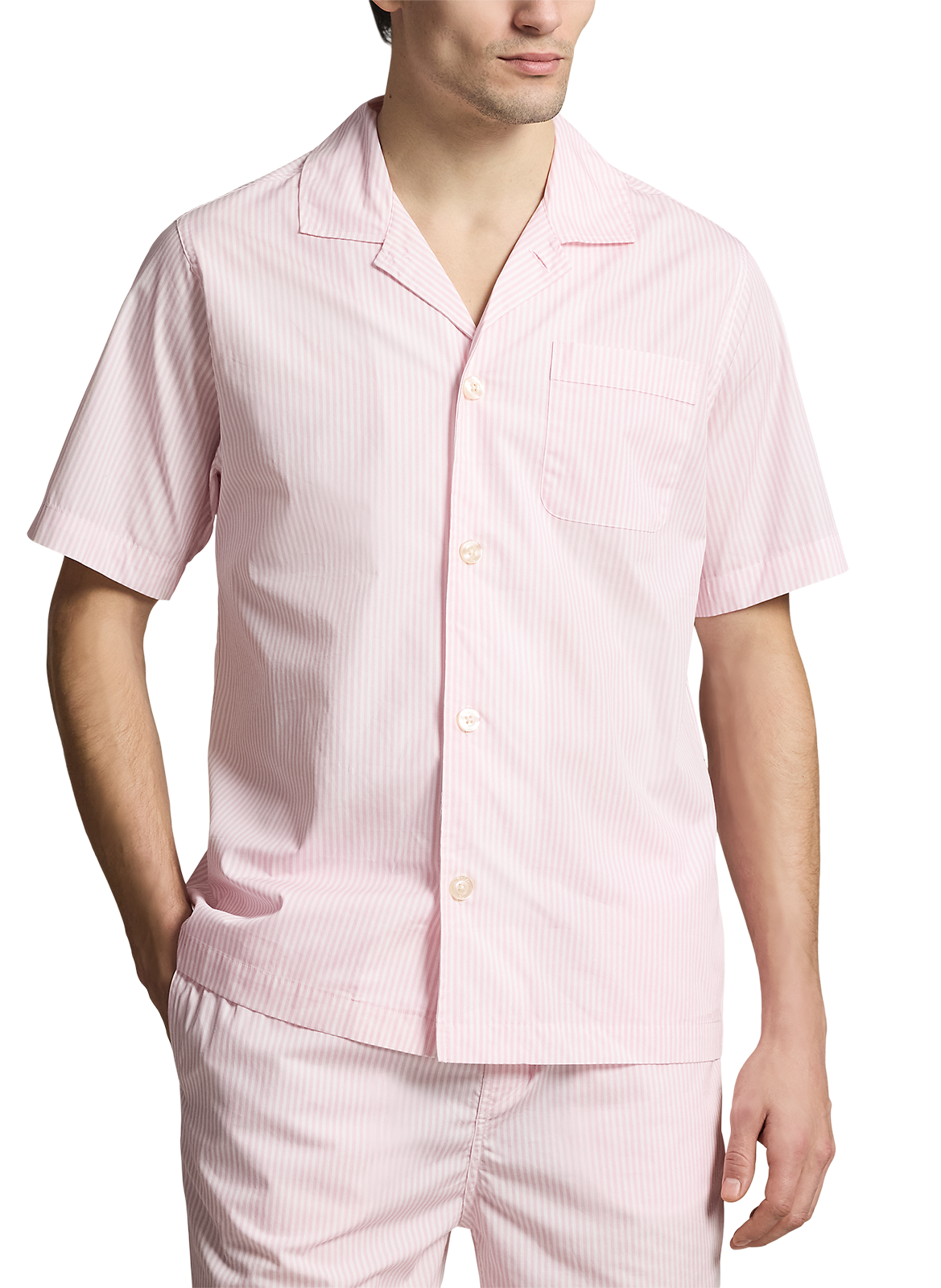 Overhemd met gestreepte pyjama van katoen POLO RALPH LAUREN Roze