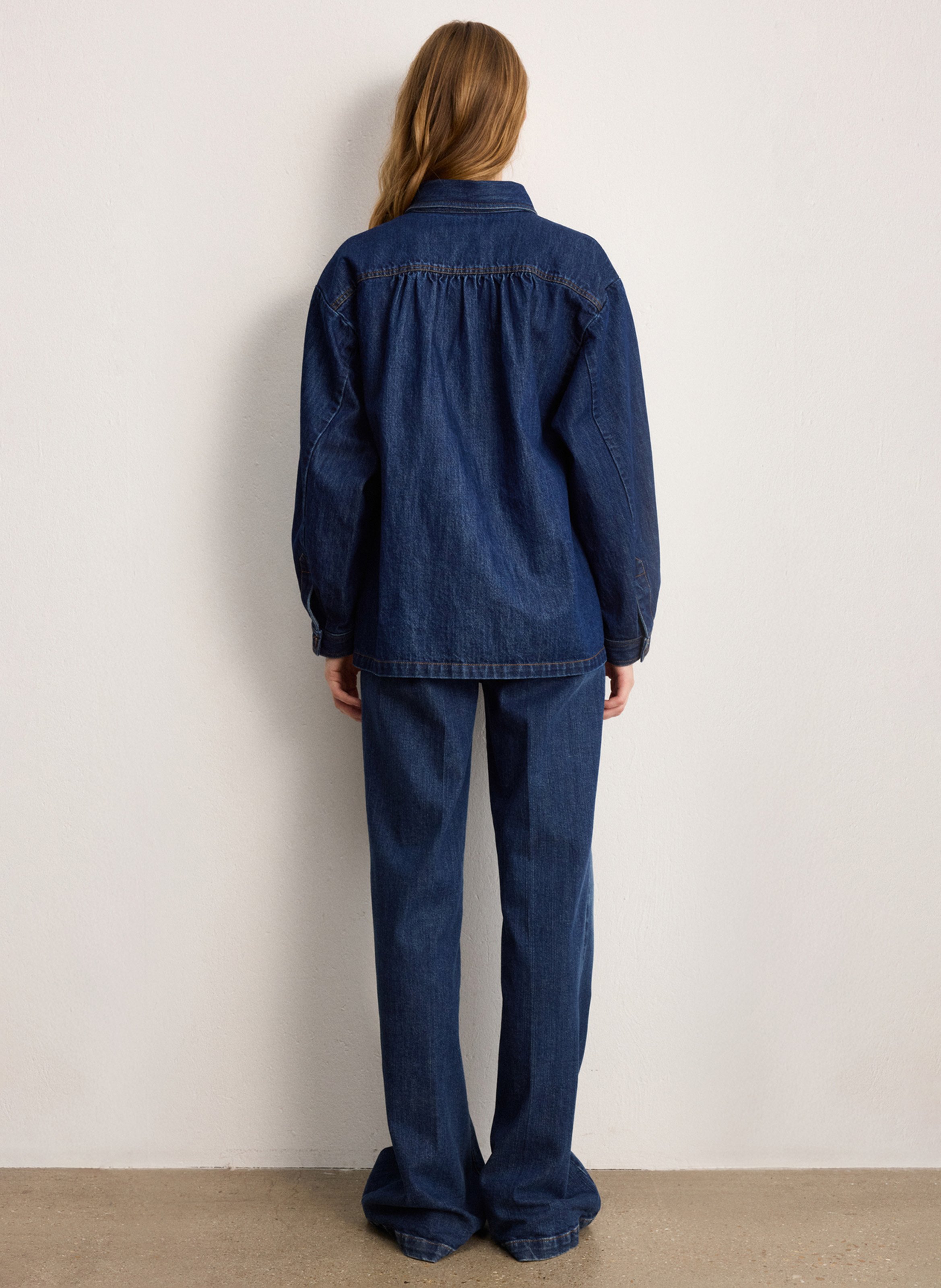 Cotton shirt with classic collar PABLO Blue