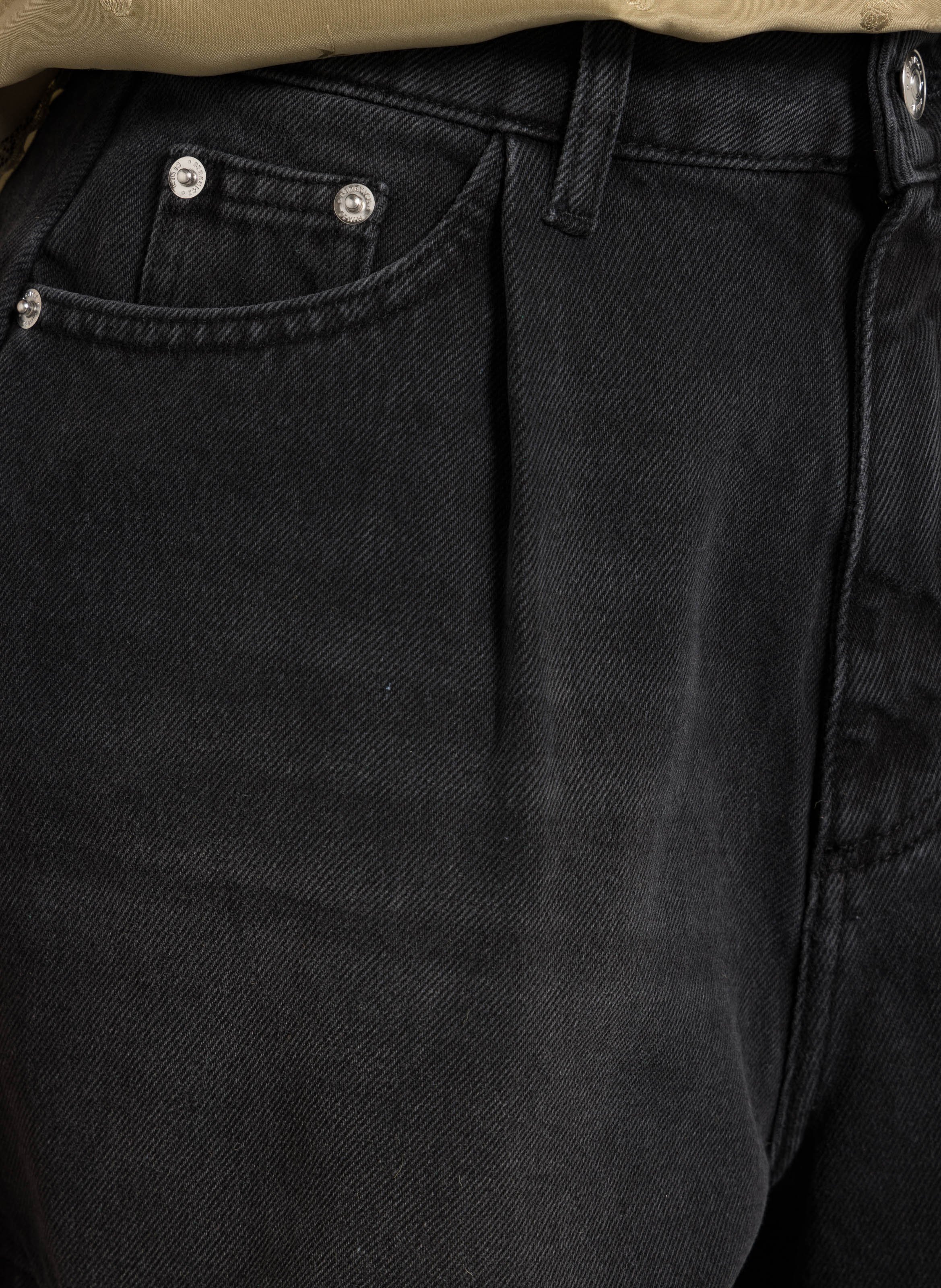 High-waisted wide-leg shorts BERENICE Black