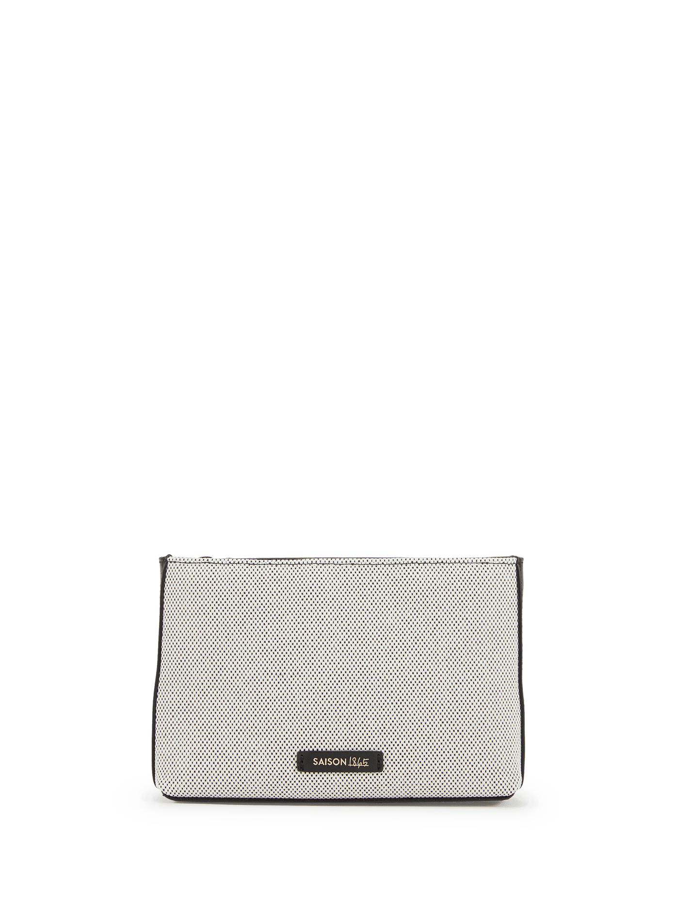 Printed leather clutch bag SAISON 1865 Beige