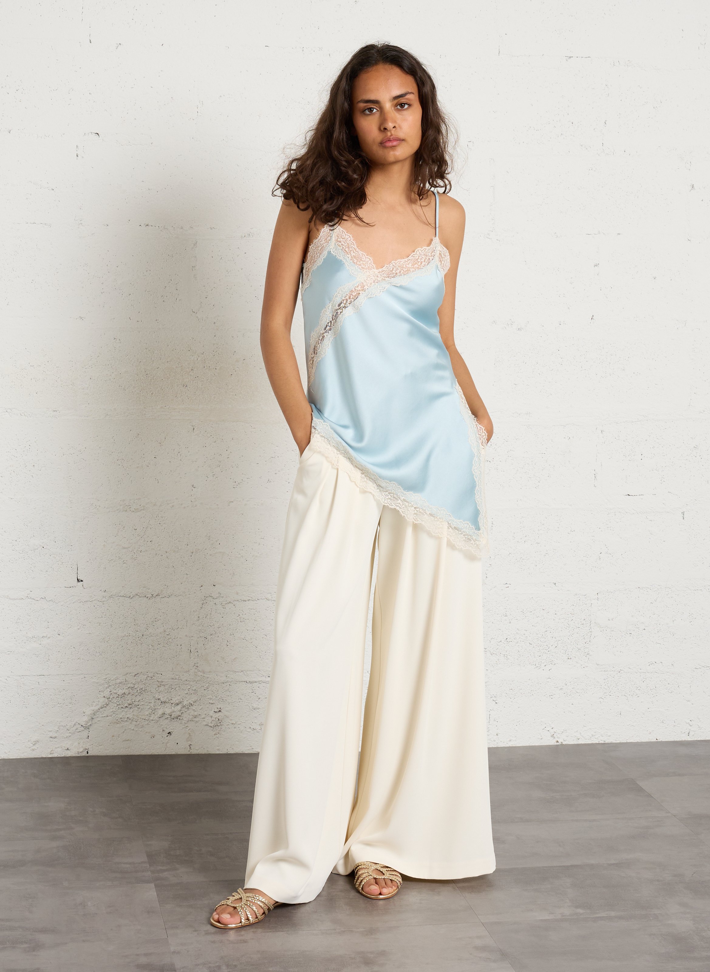 Sandales à talon en cuir COSMOPARIS Doré