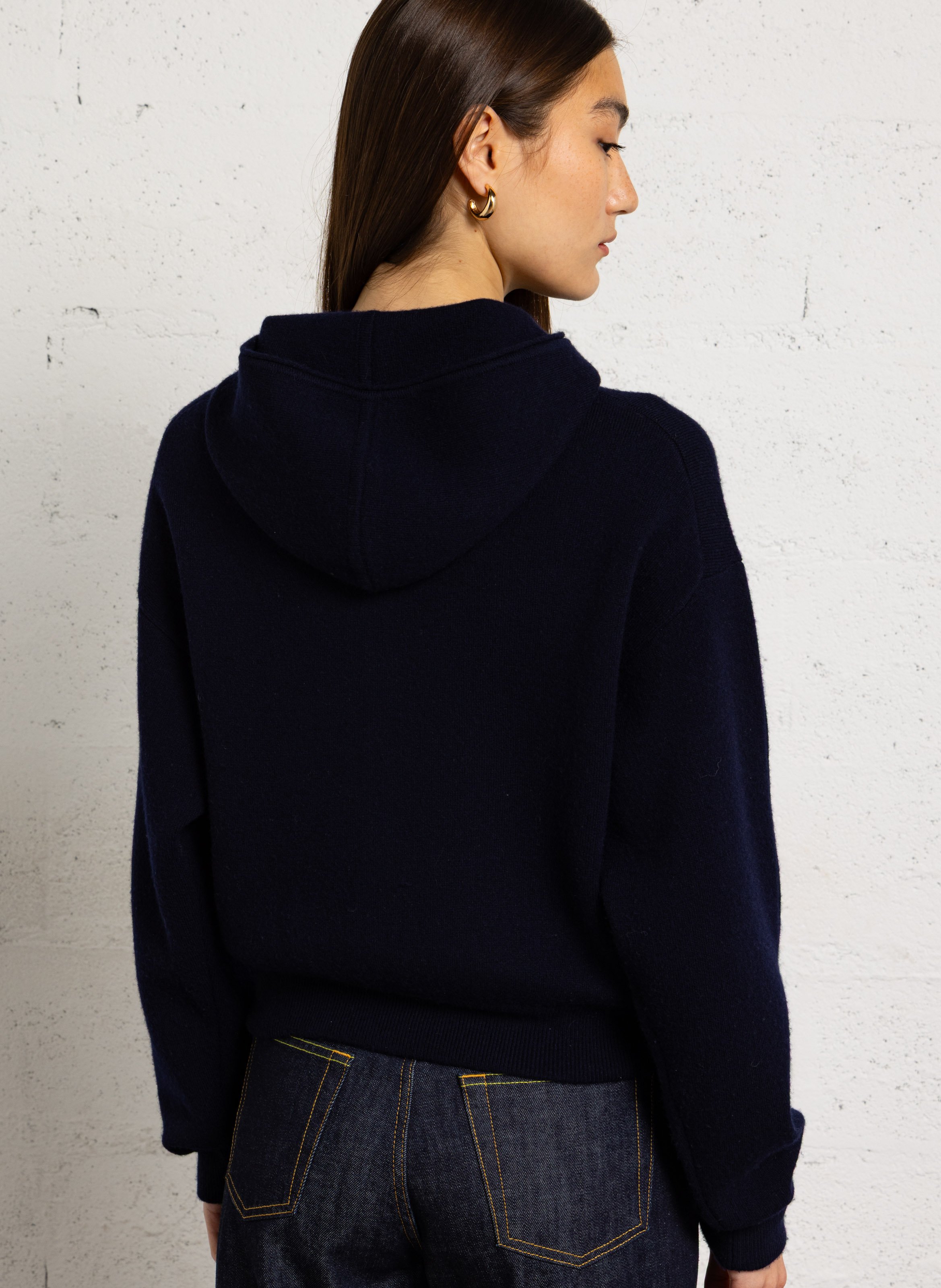 Oversize Kapuzenpullover aus Wolle und Kaschmir MARGAUX LONNBERG Blau