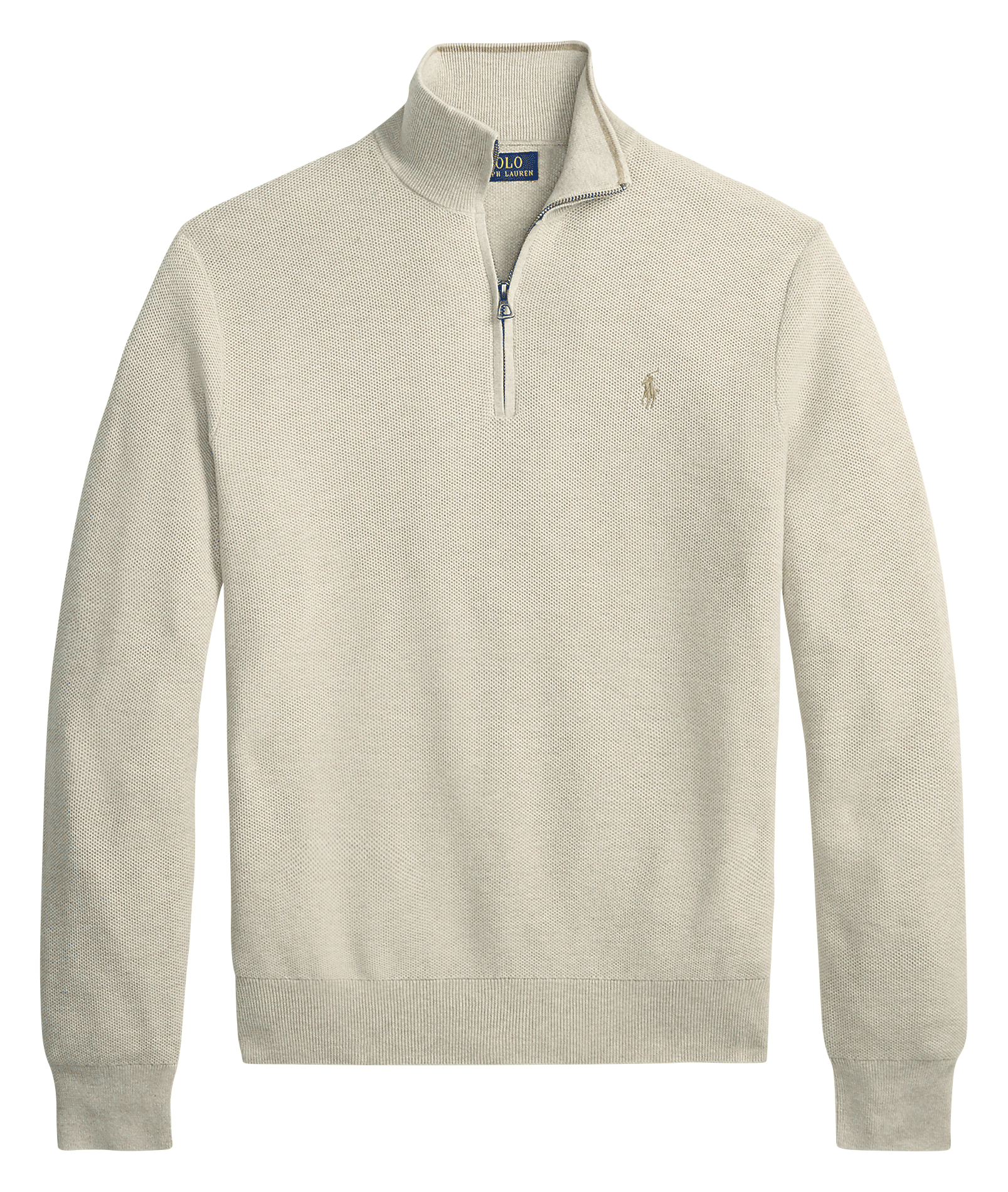 High-neck straight-cut cotton sweater POLO RALPH LAUREN Brown