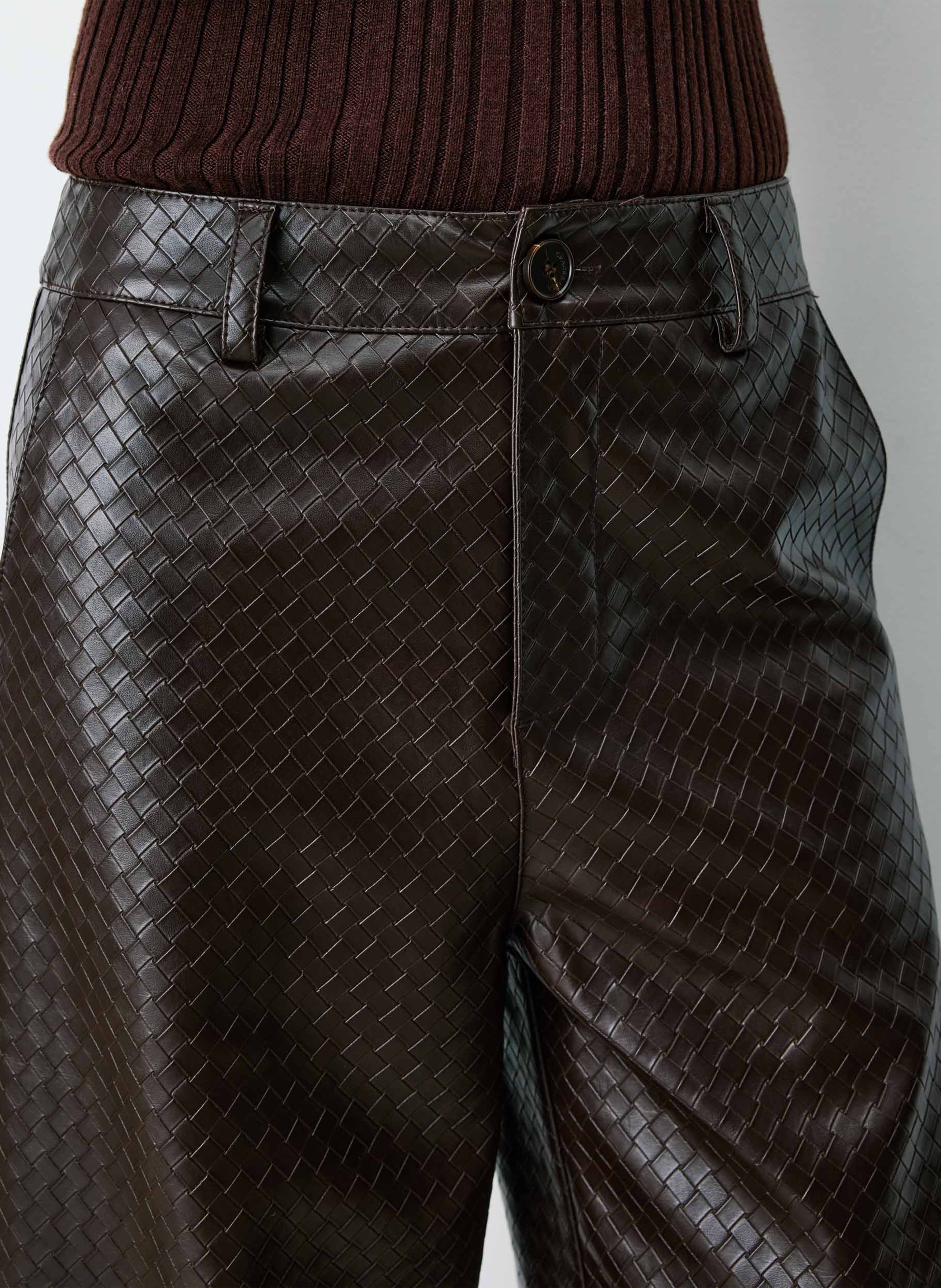 Textured wide-leg pants GRACE ET MILA Brown