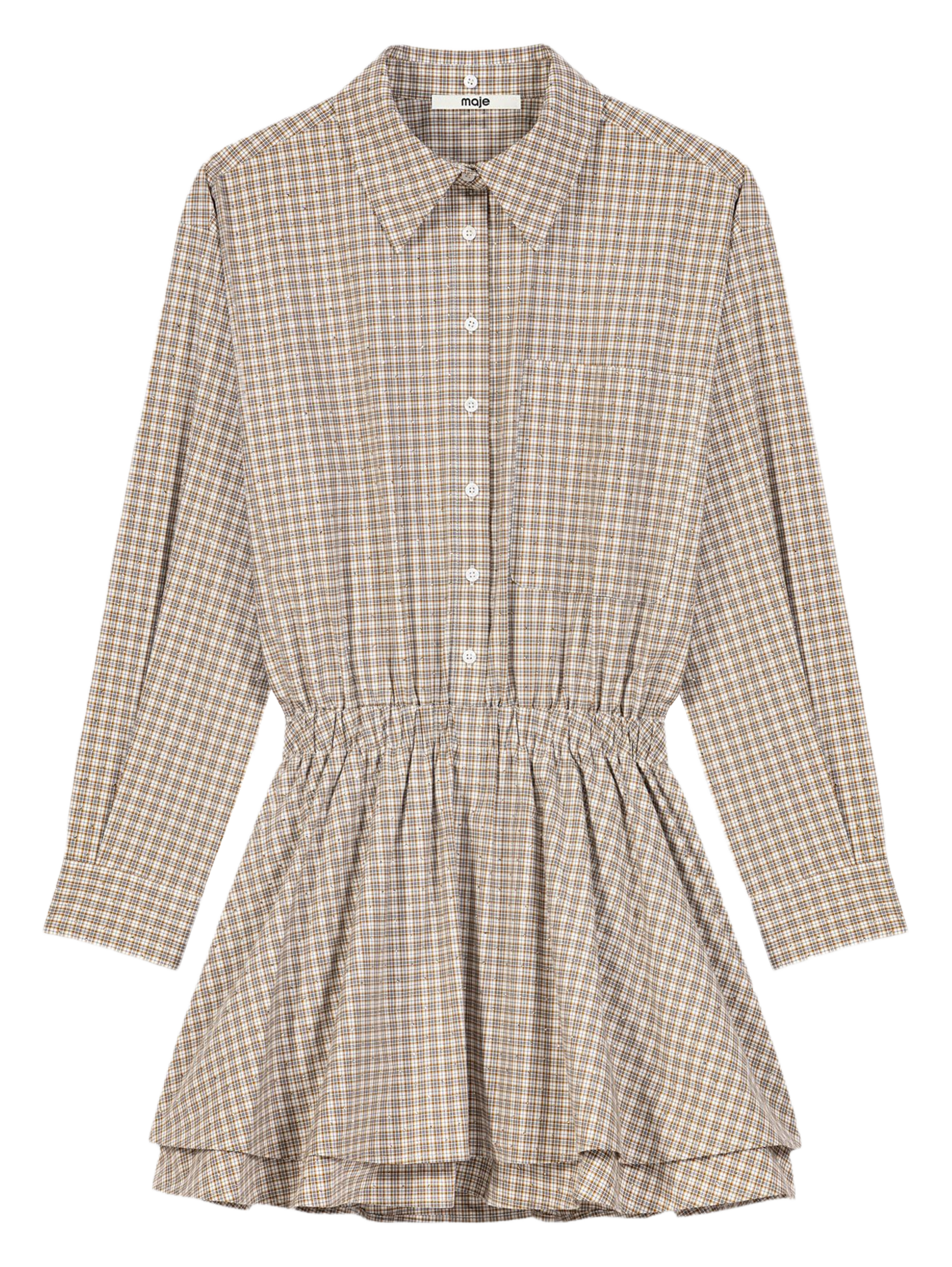Korte katoenen jurk MAJE Beige