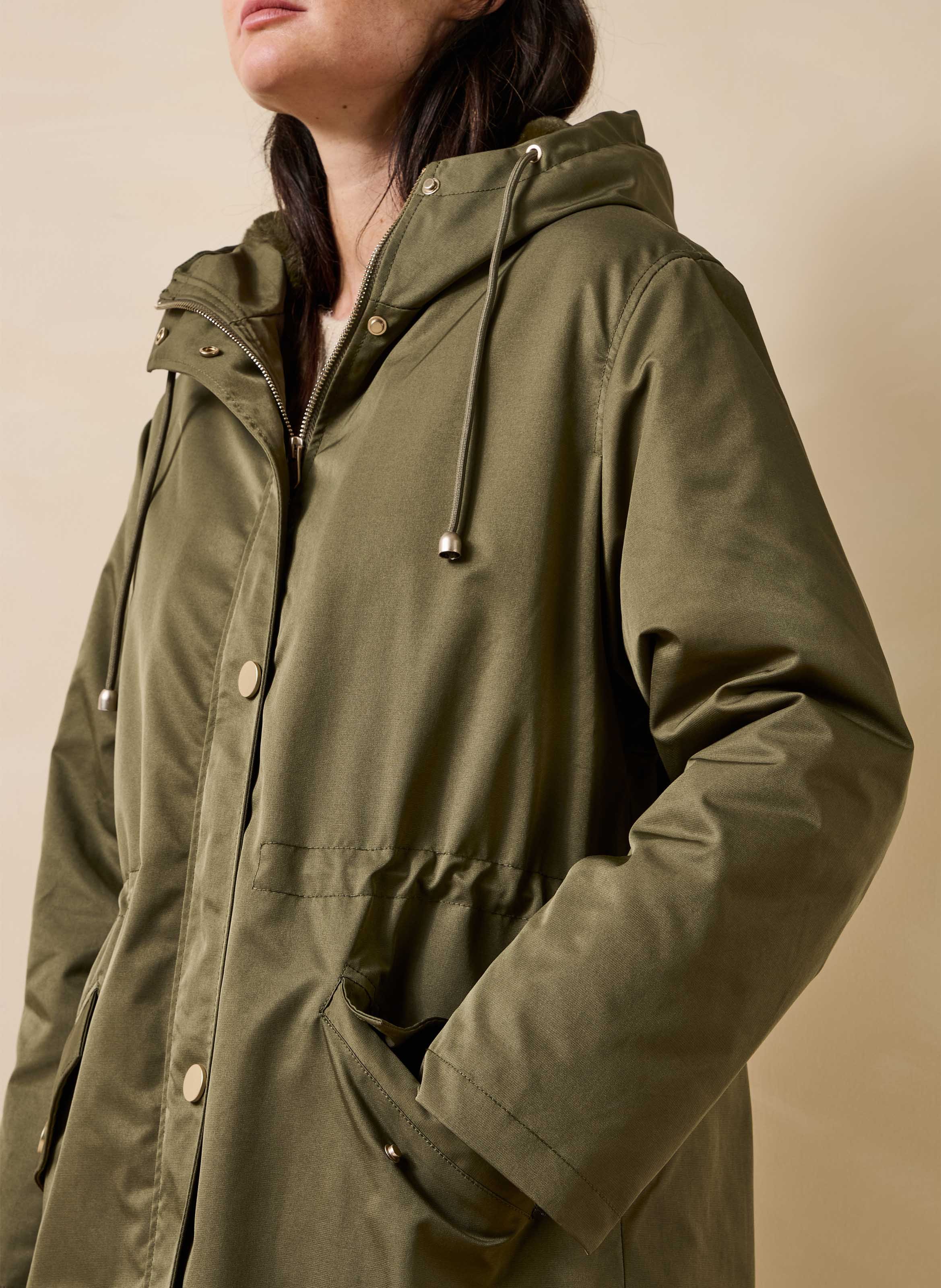 Lange parka met capuchon LA FEE MARABOUTEE Groen