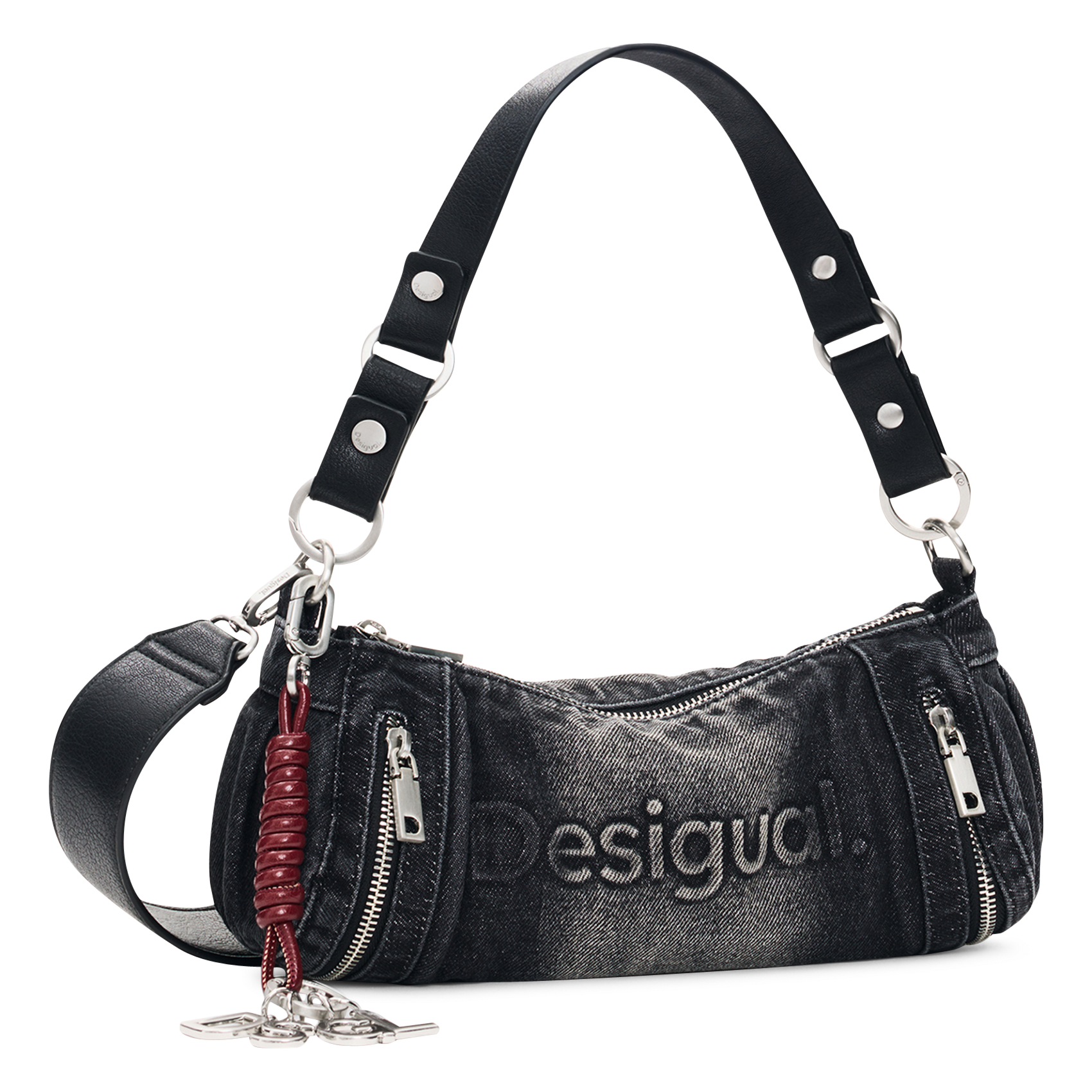 Sac porté épaule en denim de coton mélangé DESIGUAL Noir