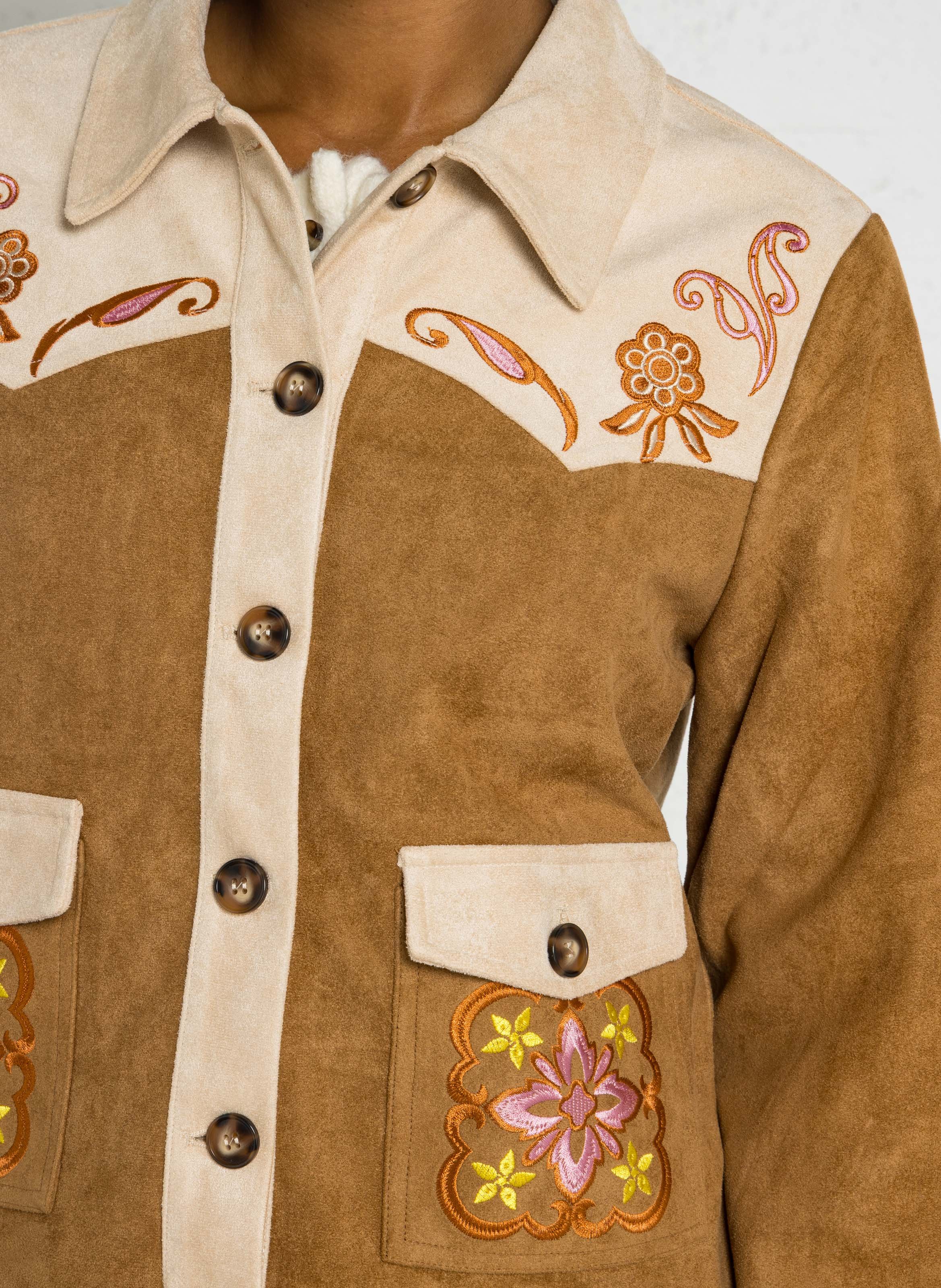 Westernjacke mit Wildleder-Einsätzen LA PETITE ETOILE Khaki