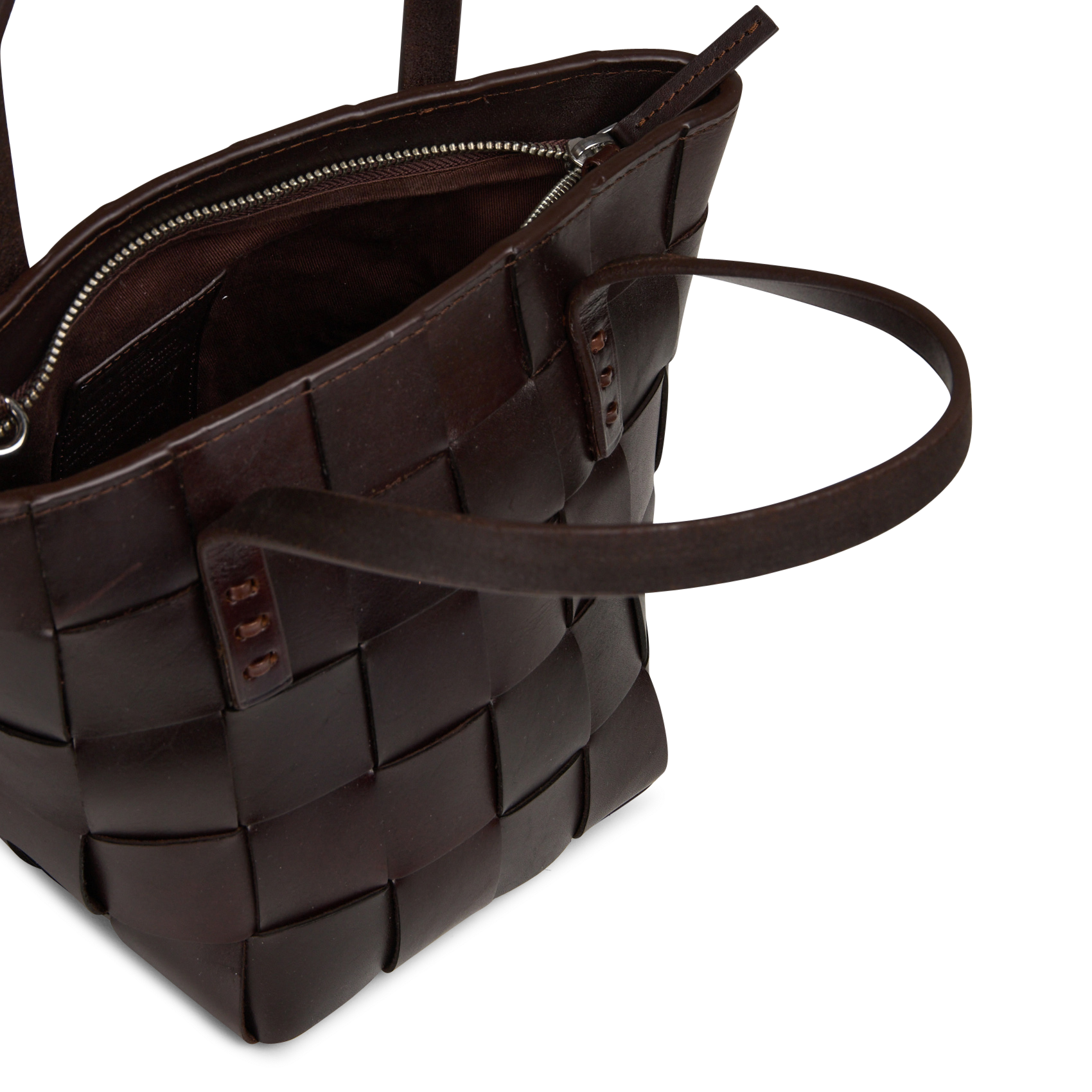 Sac bandoulière en cuir tressé | Marron DRAGON DIFFUSION Femme