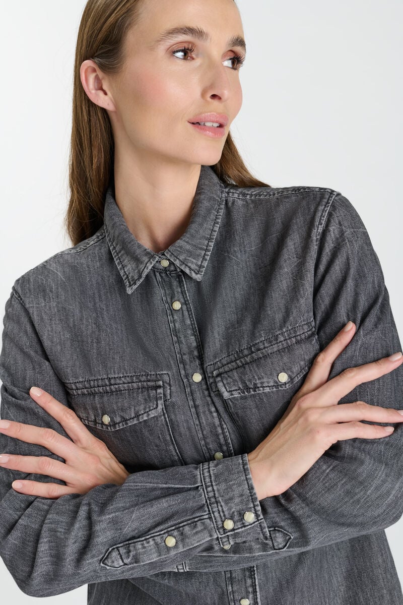 Denim shirt by BARBO LE TEMPS DES CERISES Grey