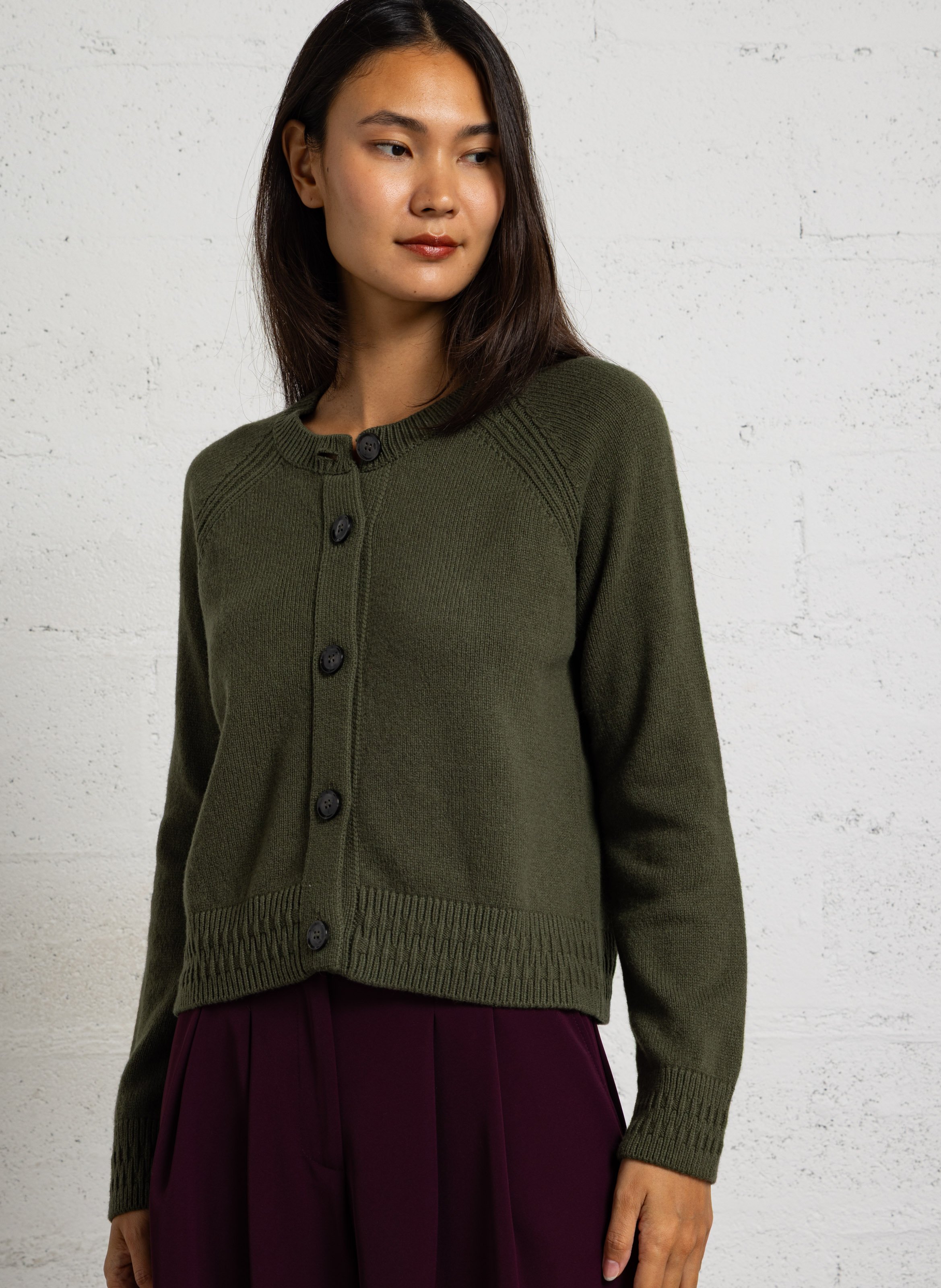 Oversize-Weste aus Wolle und Kaschmir MAISON ANJE Khaki