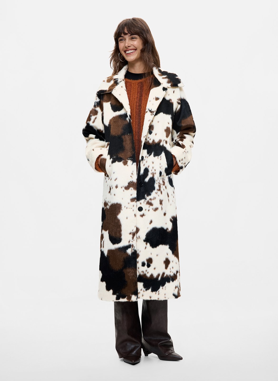 Manteau long en fourrure synthétique DESIGUAL Blanc