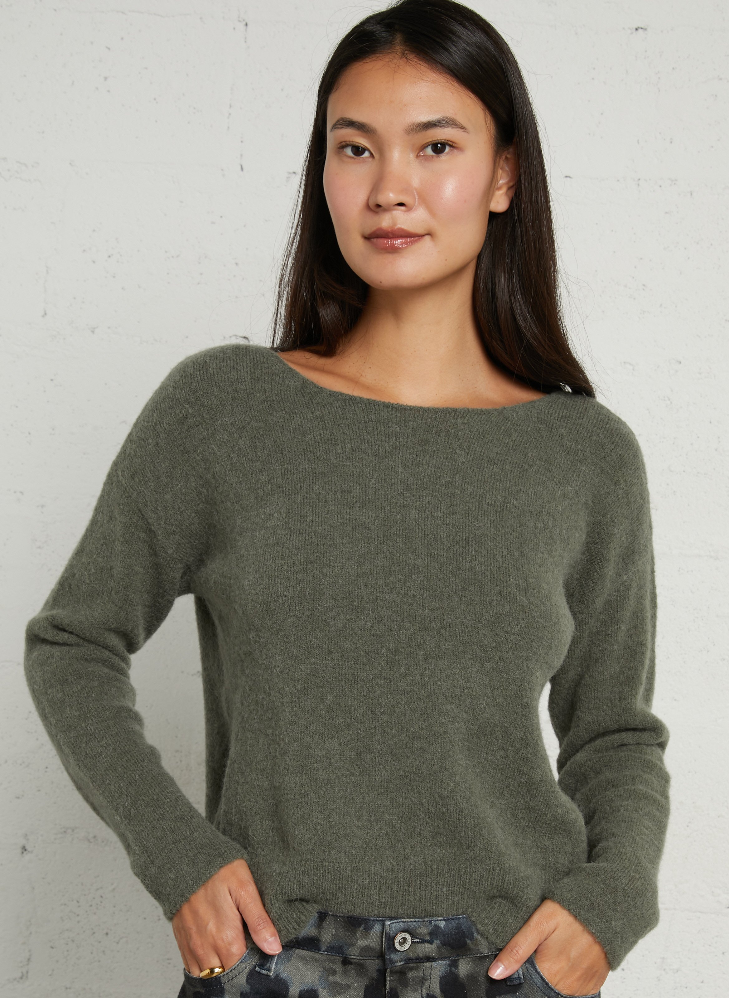 Oversized wool-blend sweater MAISON ANJE Khaki