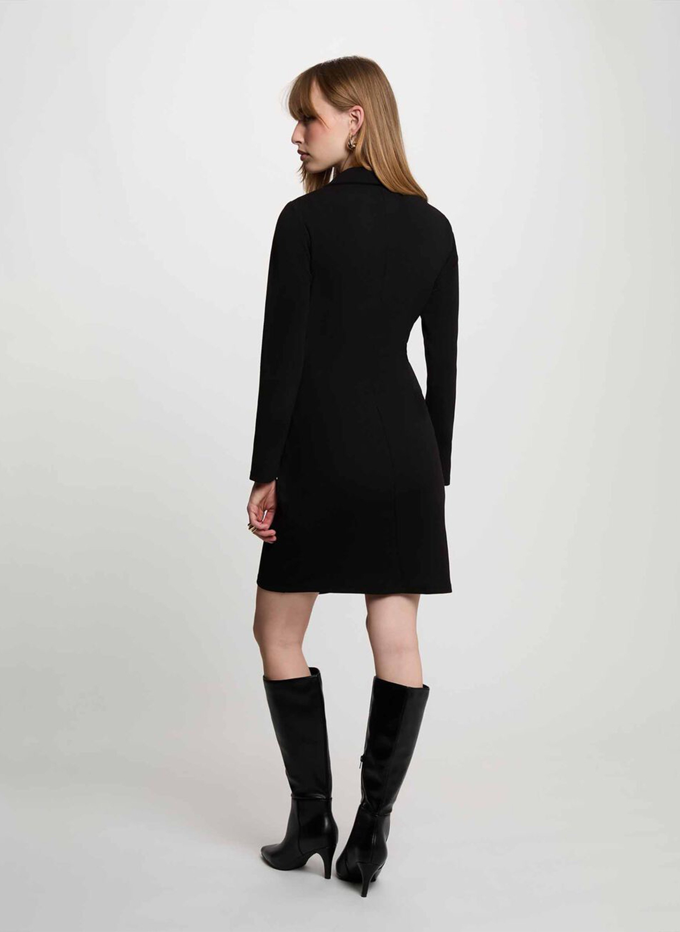 Fitted short wrap dress MORGAN Black