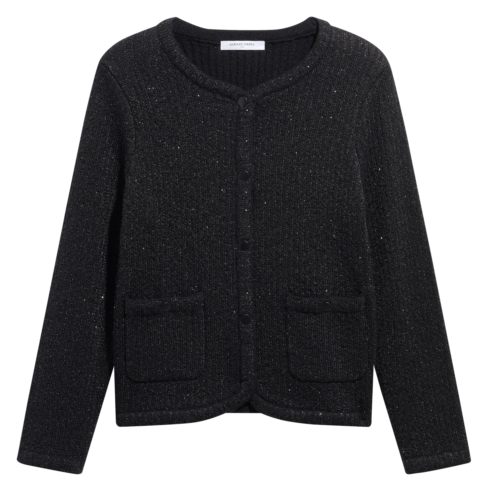 Gilet droit col rond boutonné GERARD DAREL Noir
