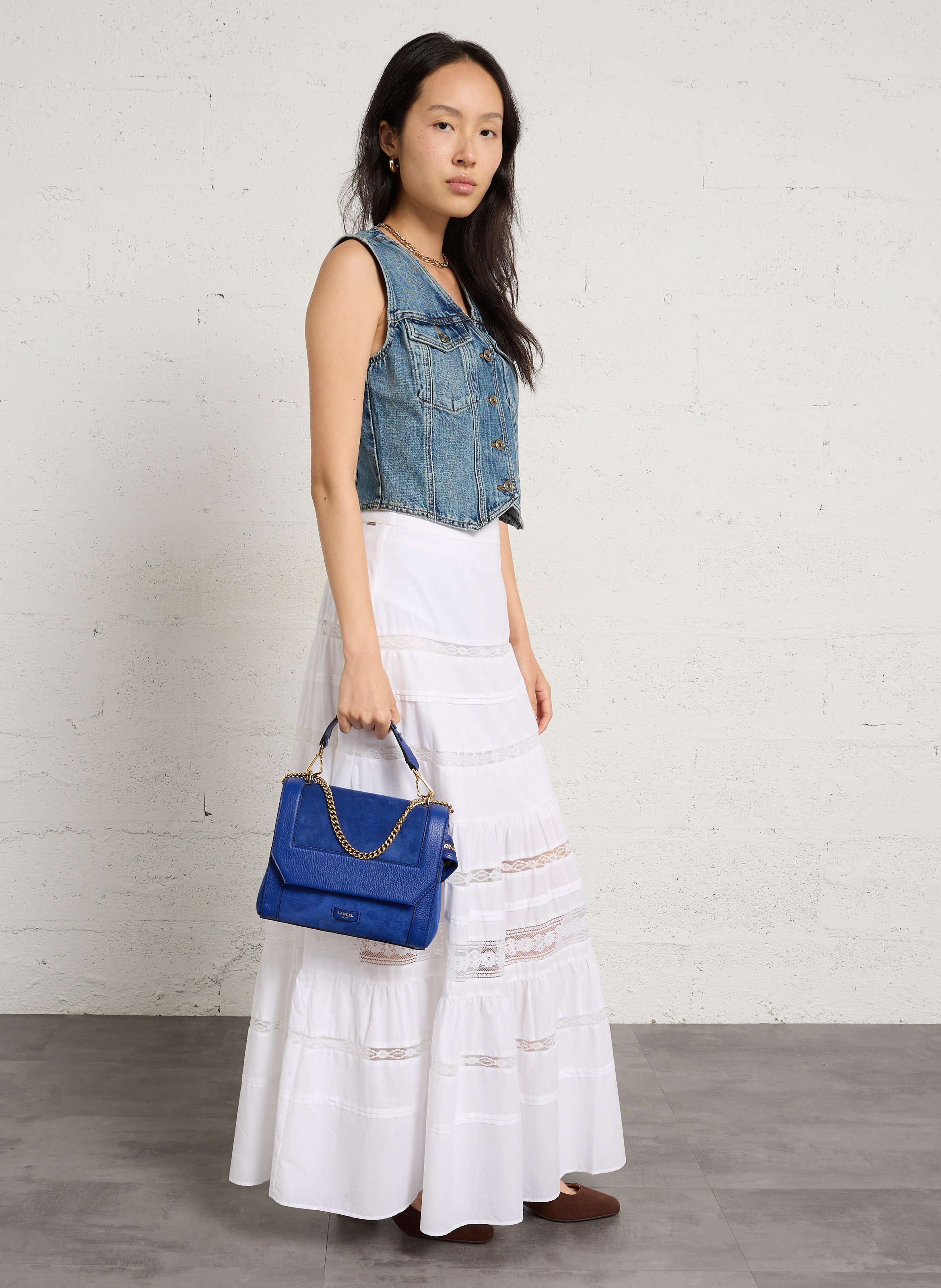 Umhängetasche aus Leder mit Umschlag LANCEL Blau