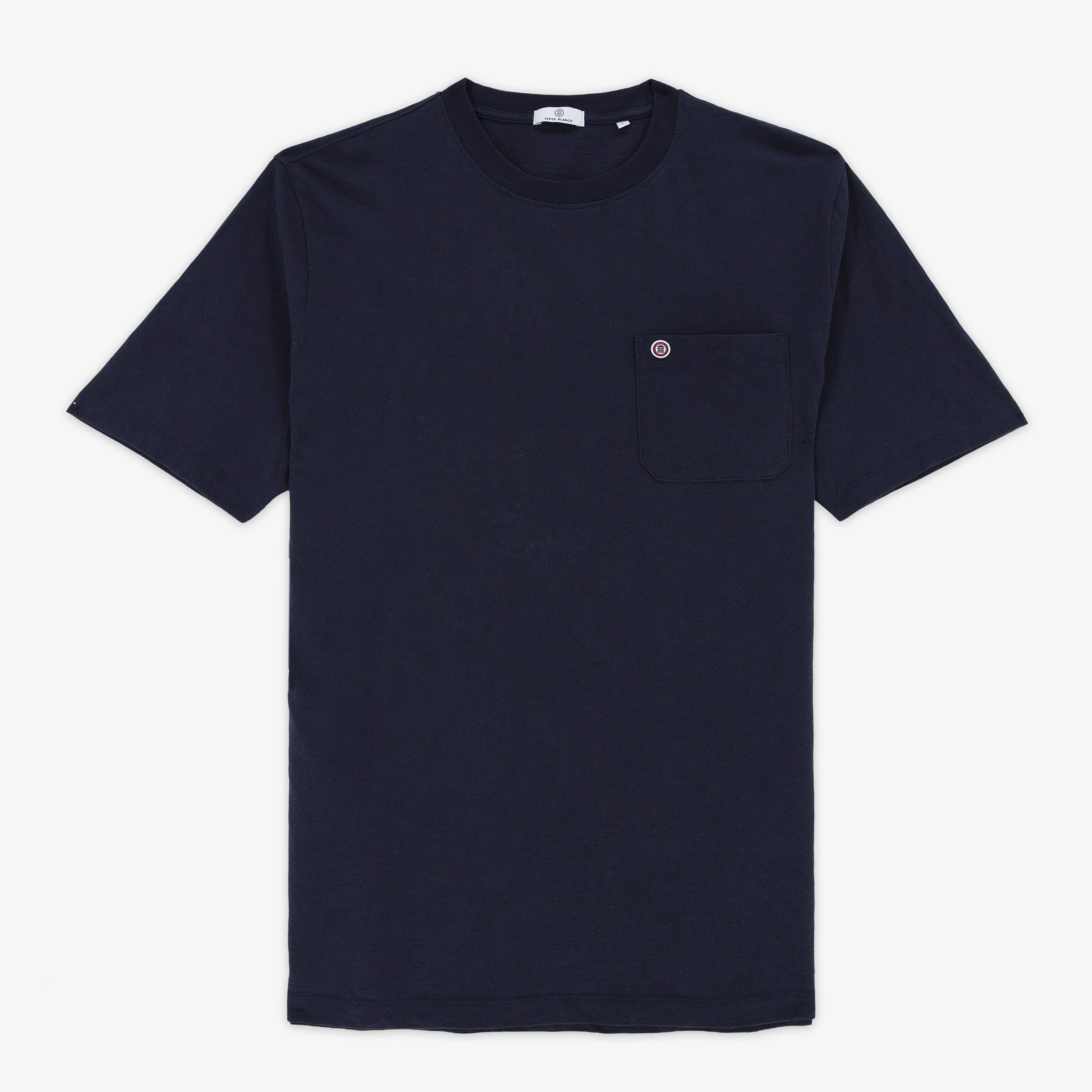 Short-sleeved slub cotton T-shirt SERGE BLANCO Blue