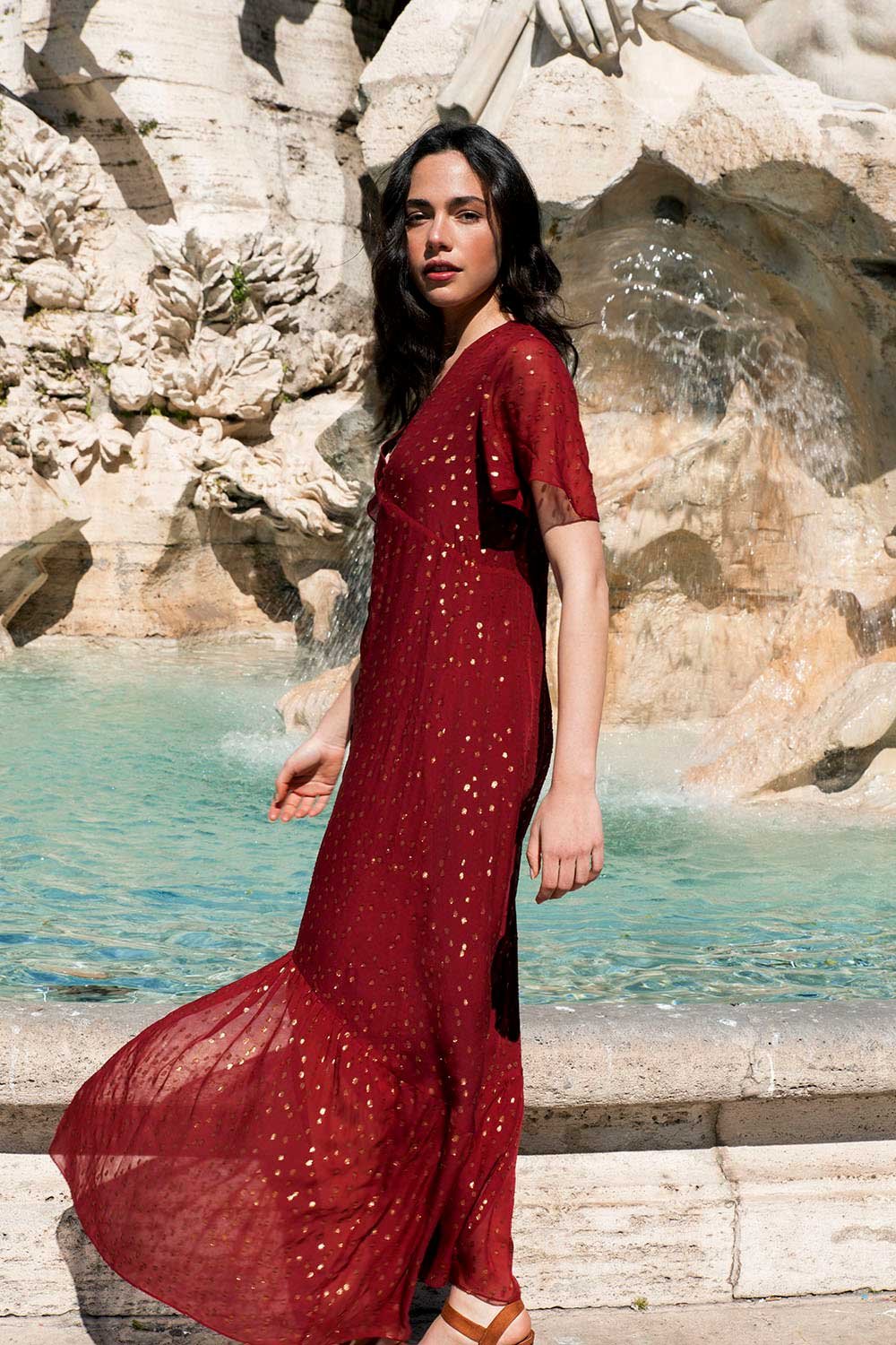 Robe longue MAISON LEMOINE - Seconde main Rouge