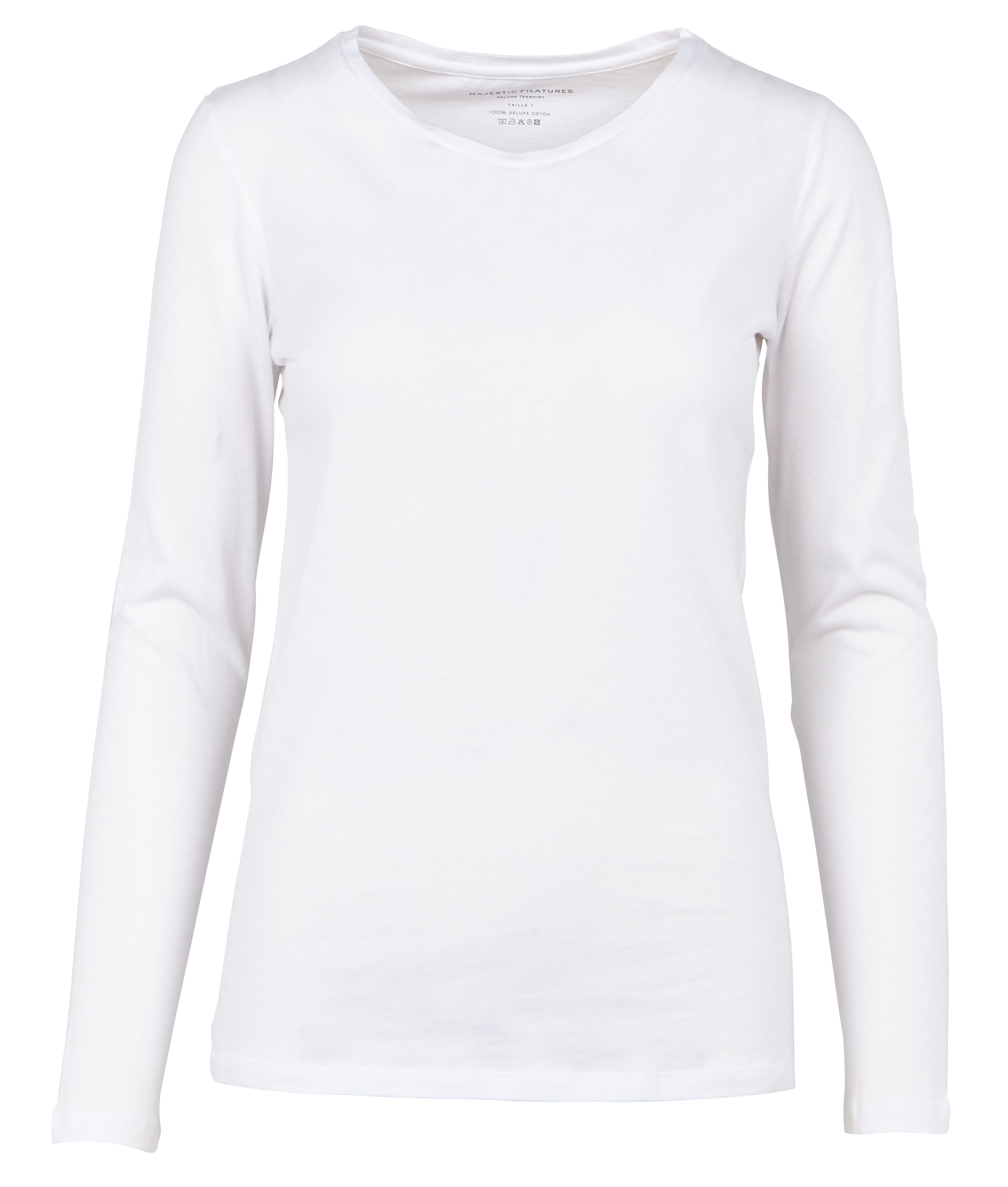 Long-sleeved round-neck cotton T-shirt MAJESTIC FILATURES White