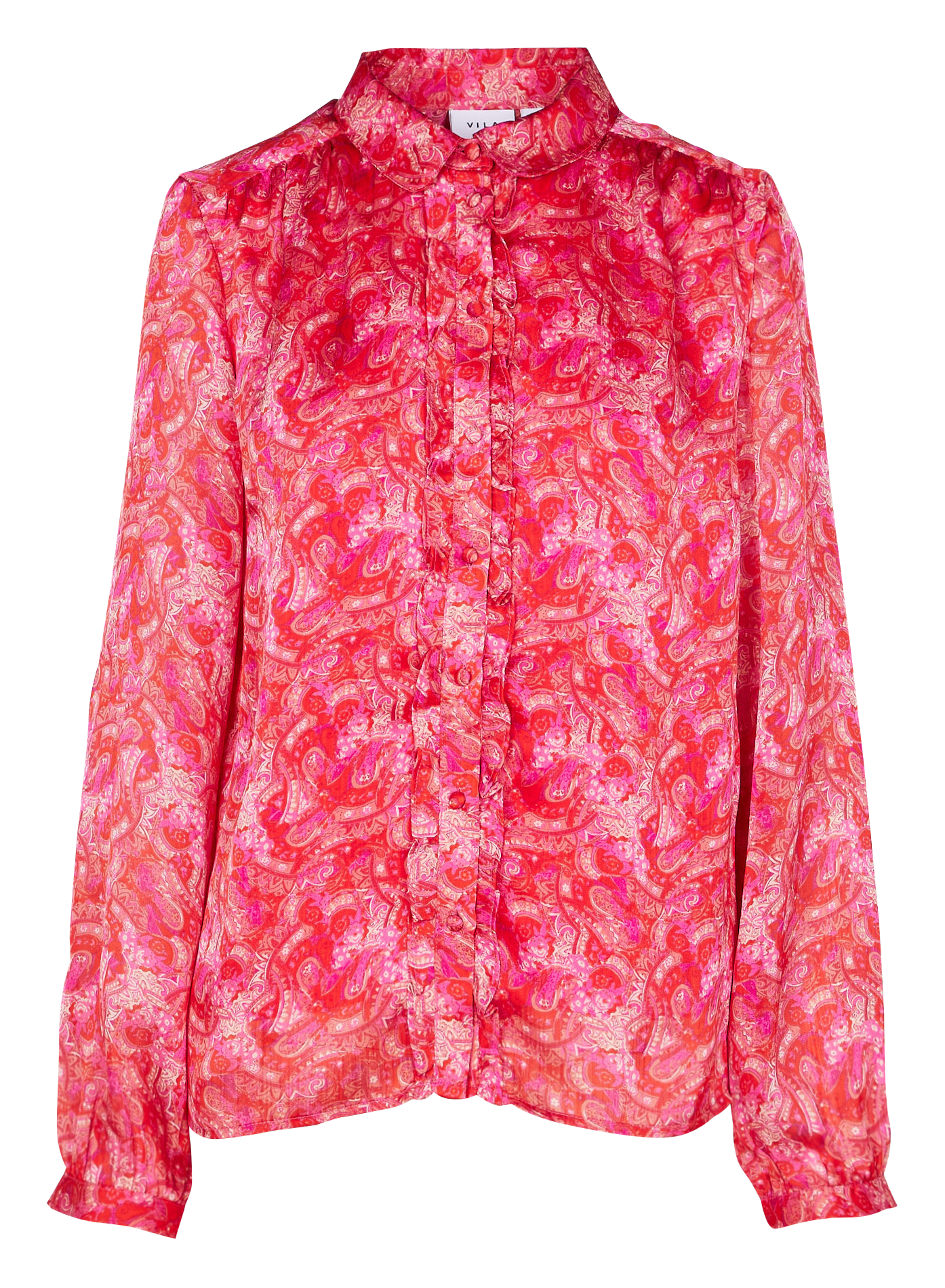 Chemise col classique imprimée VILA Rose