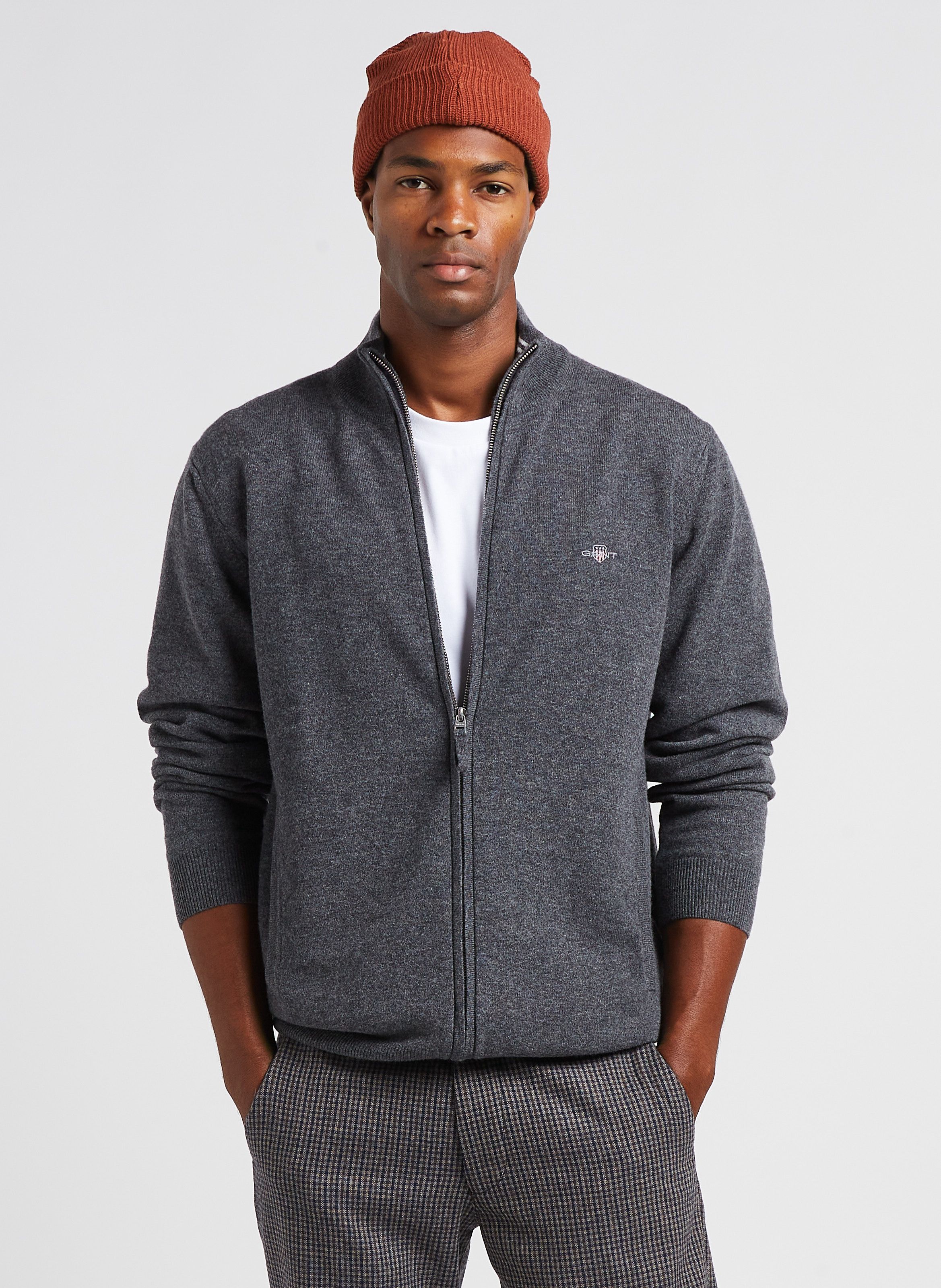 Hoodless zip deals up sweatshirt