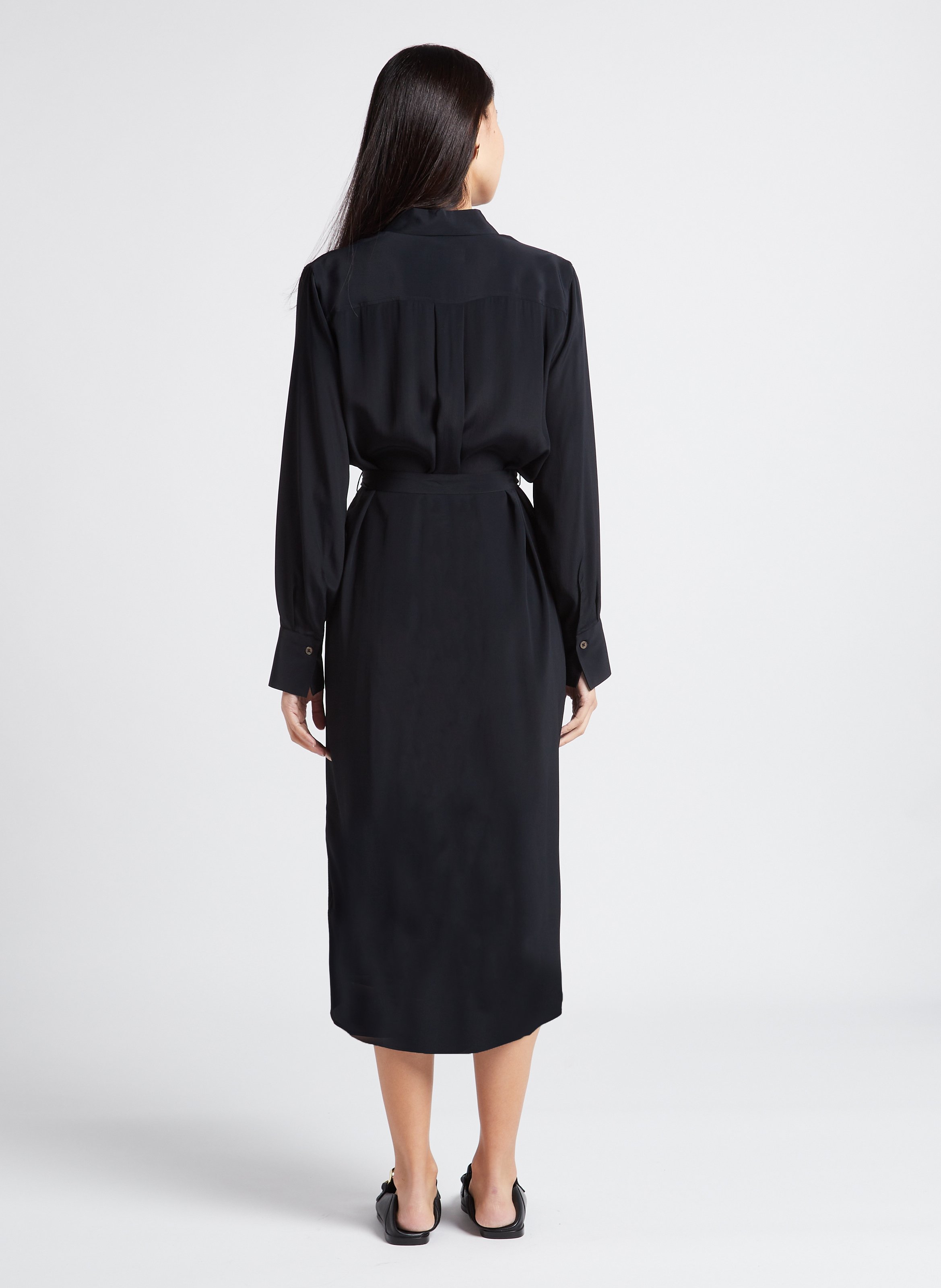 Straight midi dress with classic collar PAUL SMITH Black