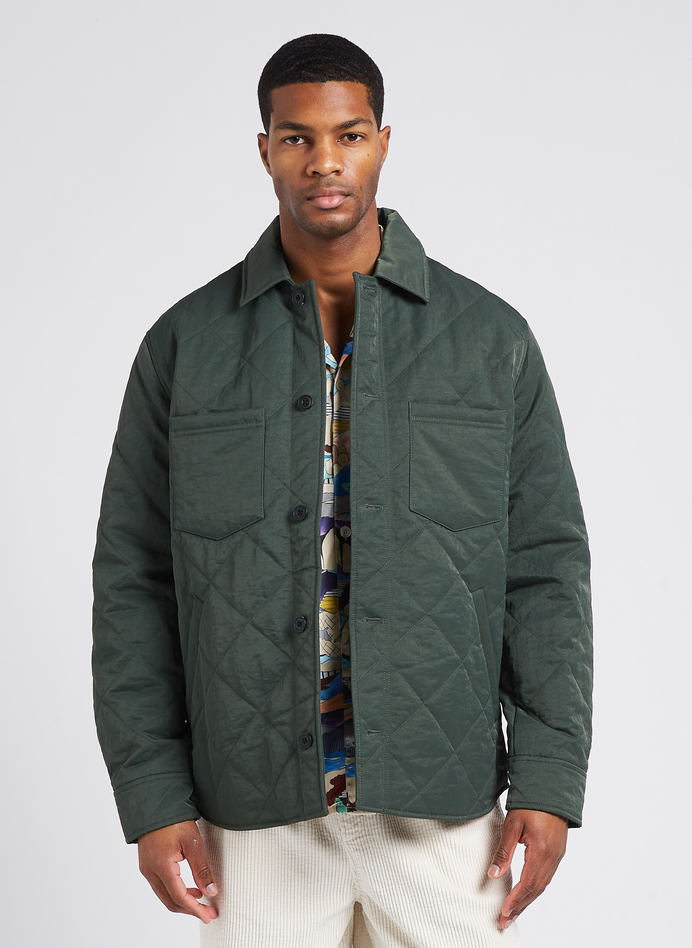 Vert Loose-fit quilted jacket with classic collar