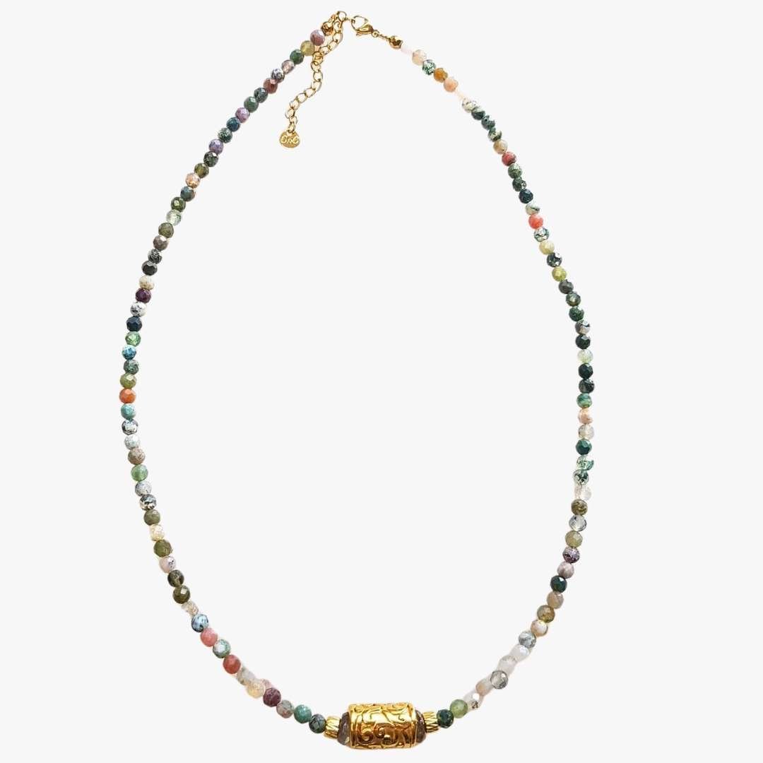 Indian agate necklace GINANDGER Green