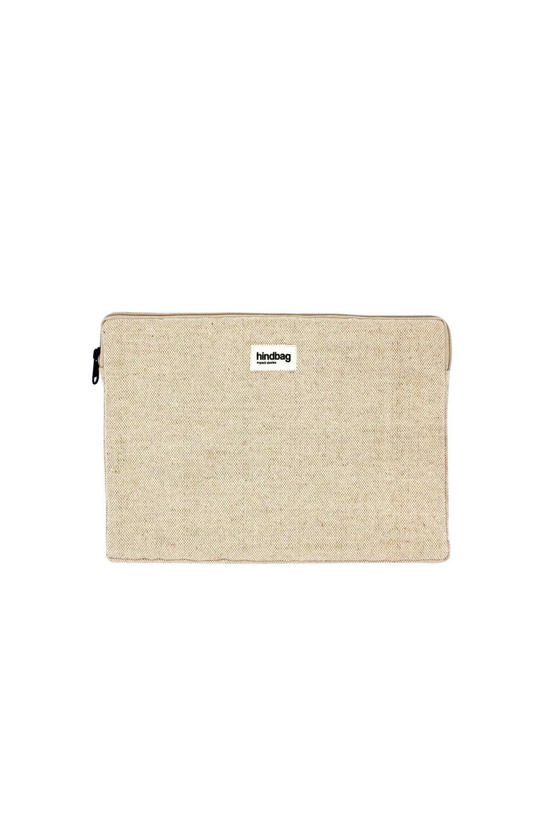 Cotton laptop sleeve with shock-absorbing foam HINDBAG