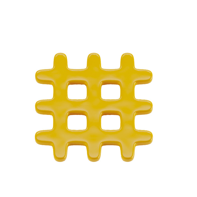 Set of 4 coasters, square woven ceramic POTIRON PARIS Yellow