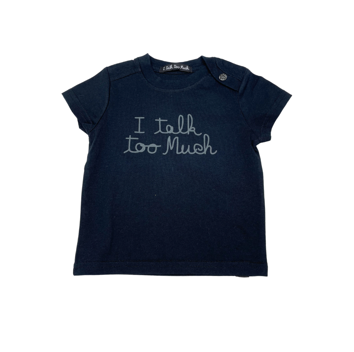 Black baby T-shirt - 3 months I TALK TOO MUCH - Seconde main Black
