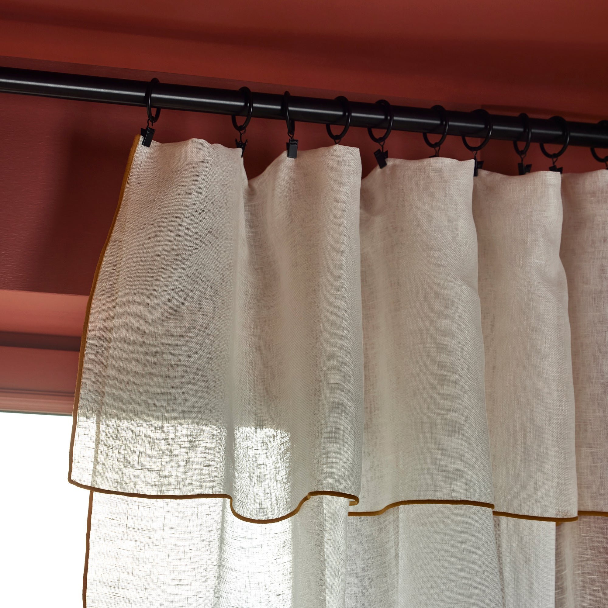 Voile curtain panel MADURA White