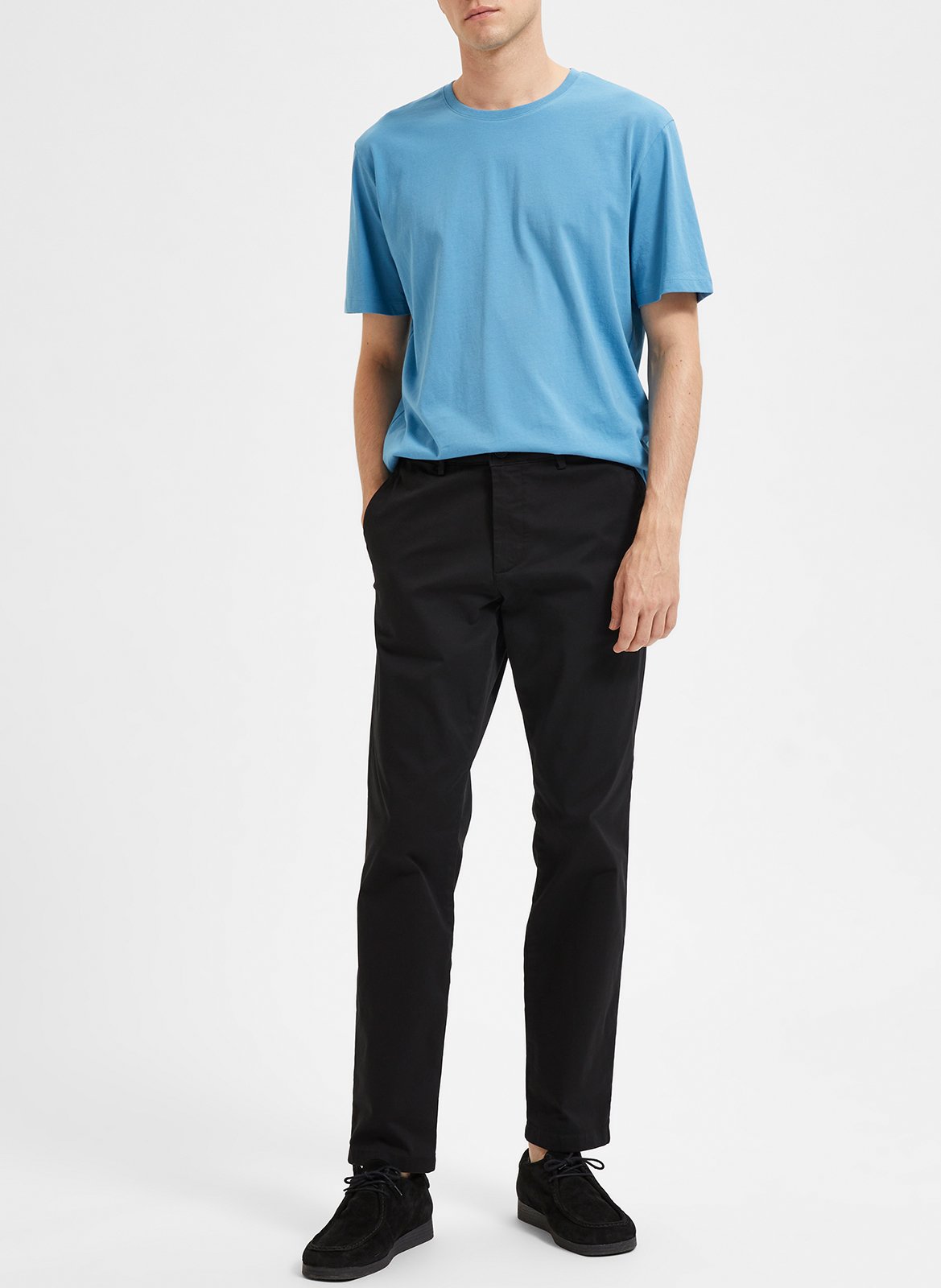 Slimfit-Chinohose aus Baumwolle SELECTED Schwarz