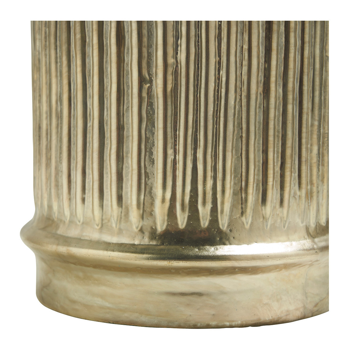 Ribbed golden candle holder BLANC D'IVOIRE Golden