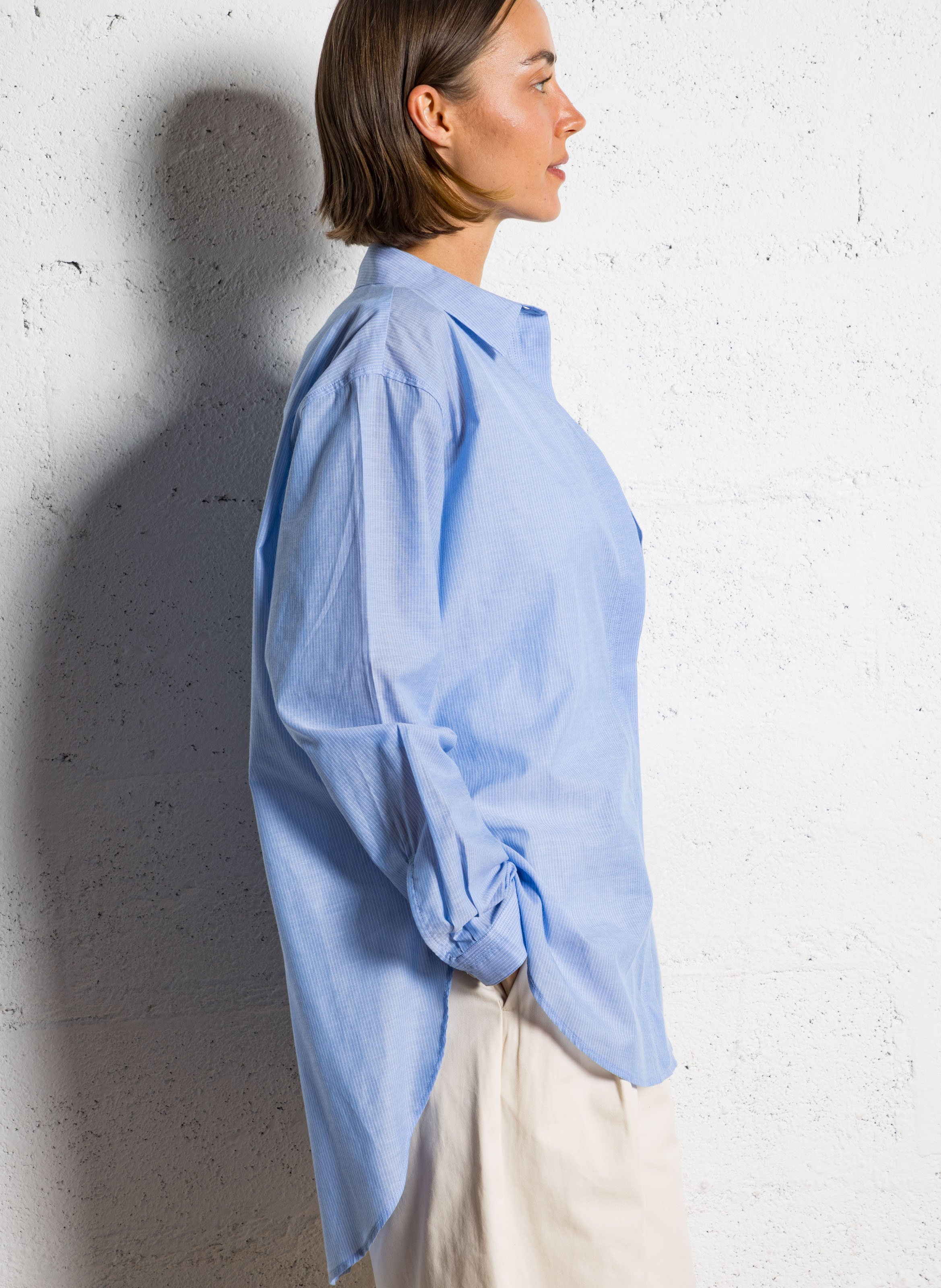 Long loose-fit cotton shirt RUE DE TOKYO Blue
