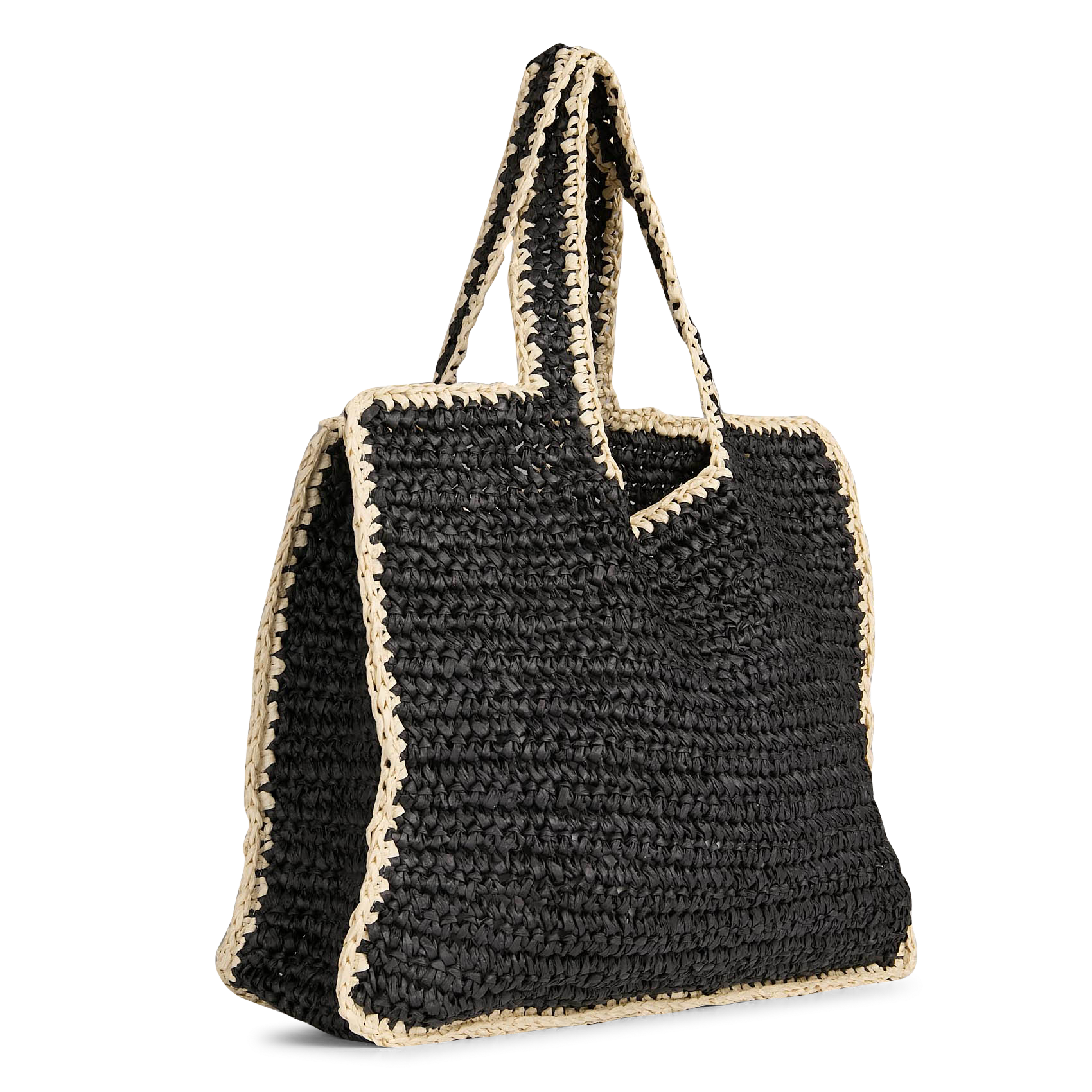 Shopper aus Stroh PIECES Schwarz