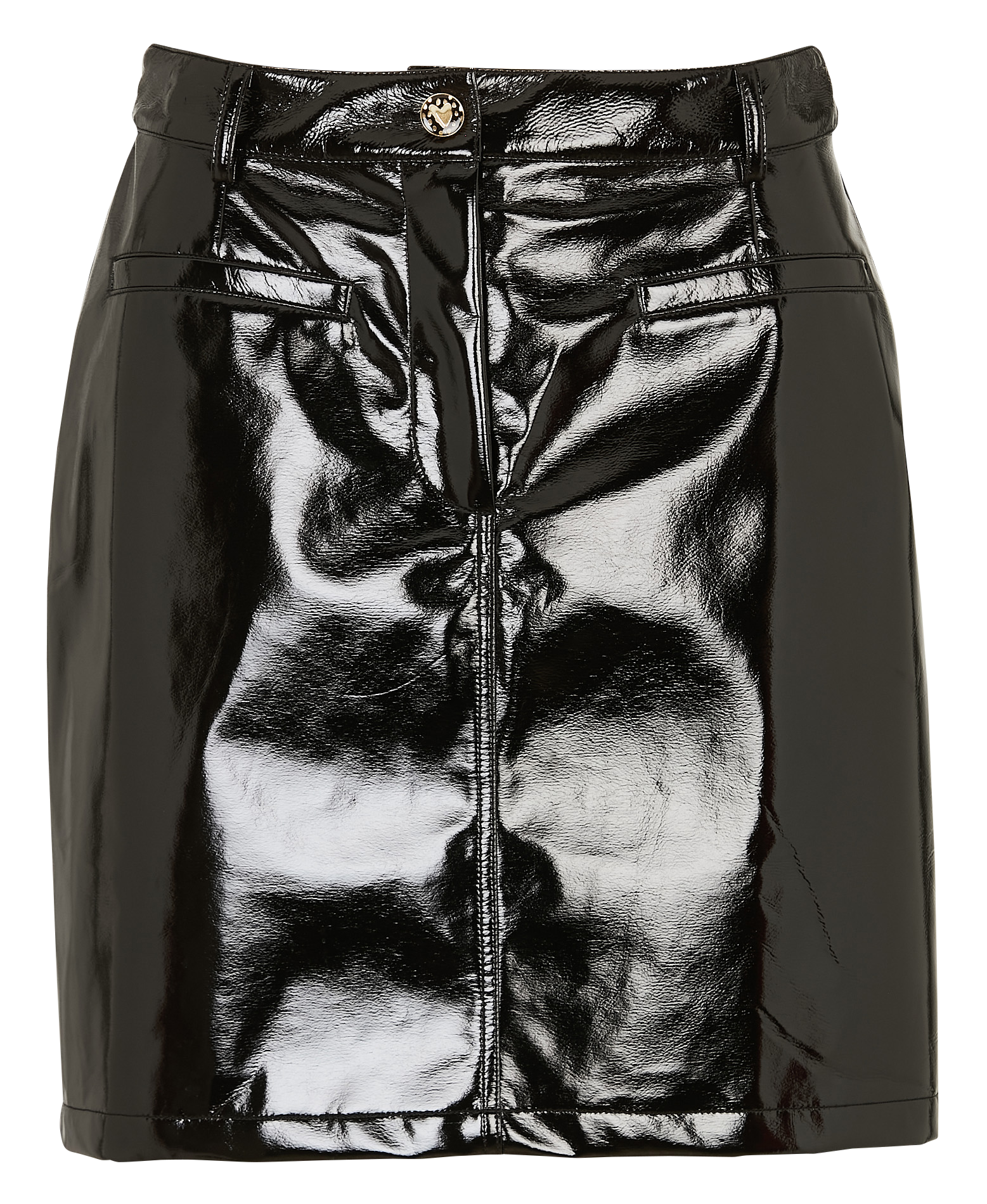 Short faux leather skirt I CODE Black