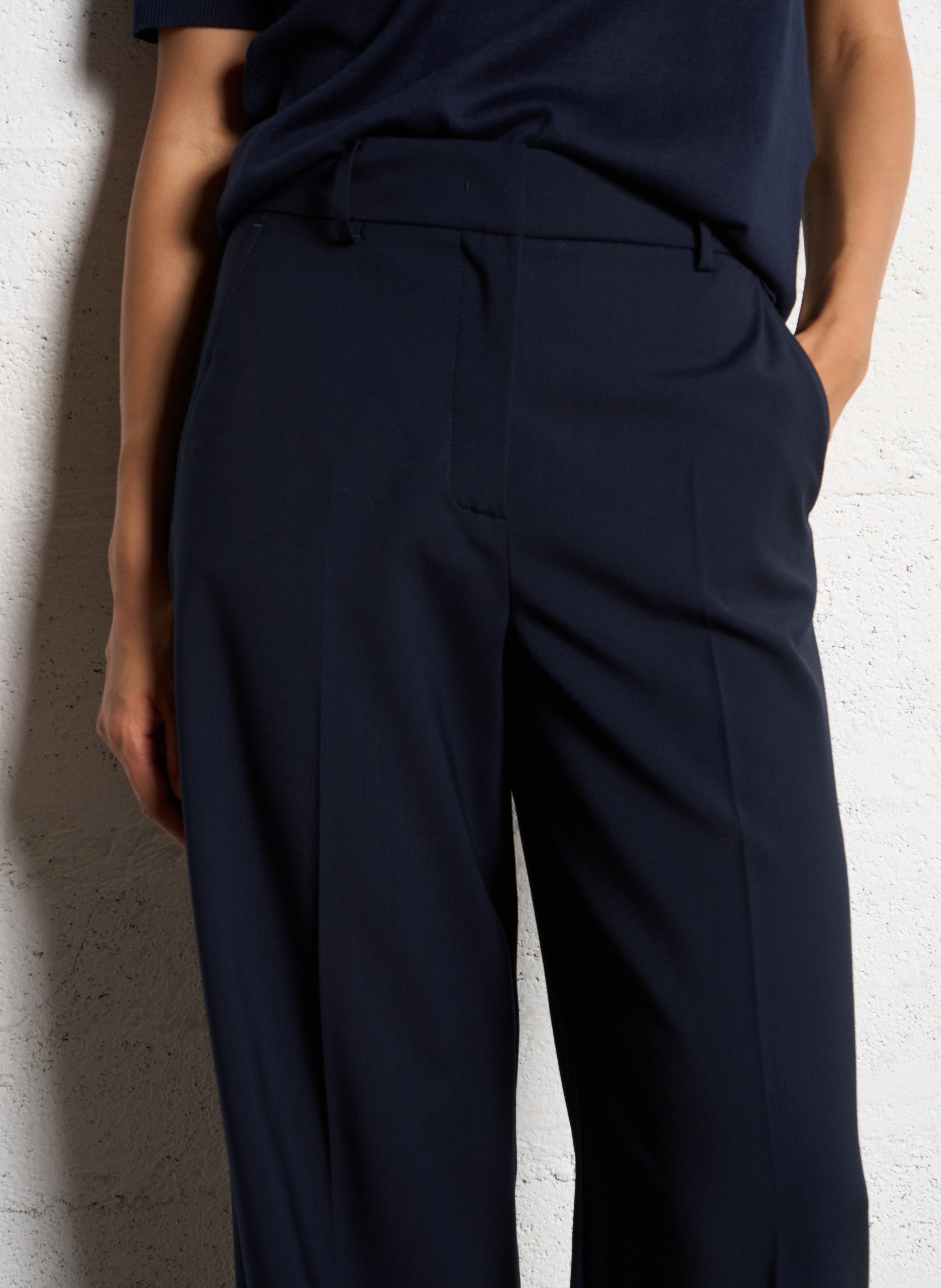 Pantalon large en laine MAX MARA WEEK END Bleu