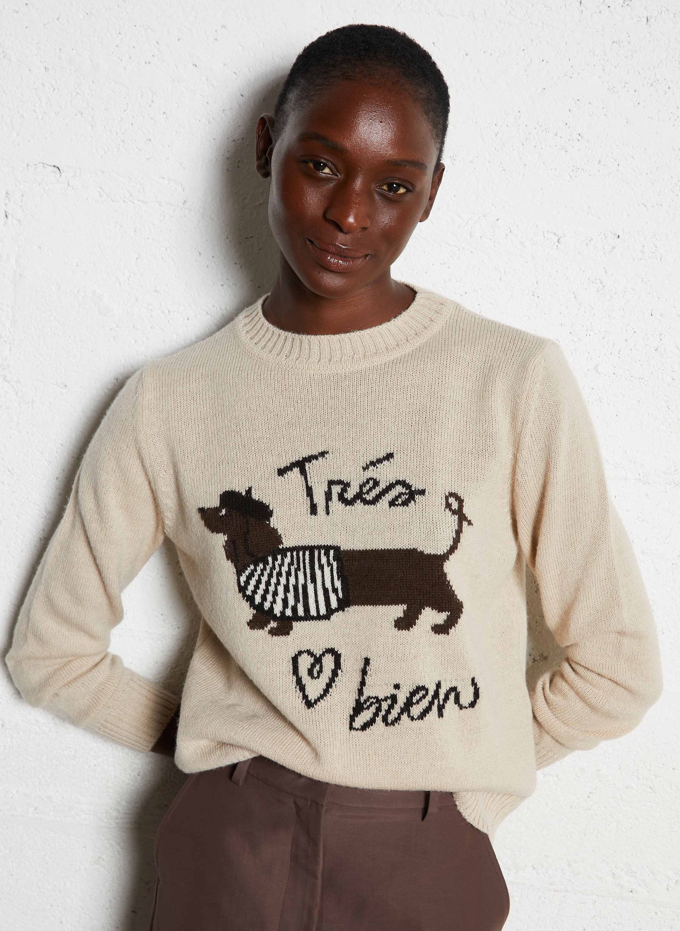 Alpaca wool sweater MAX MARA WEEK END Beige