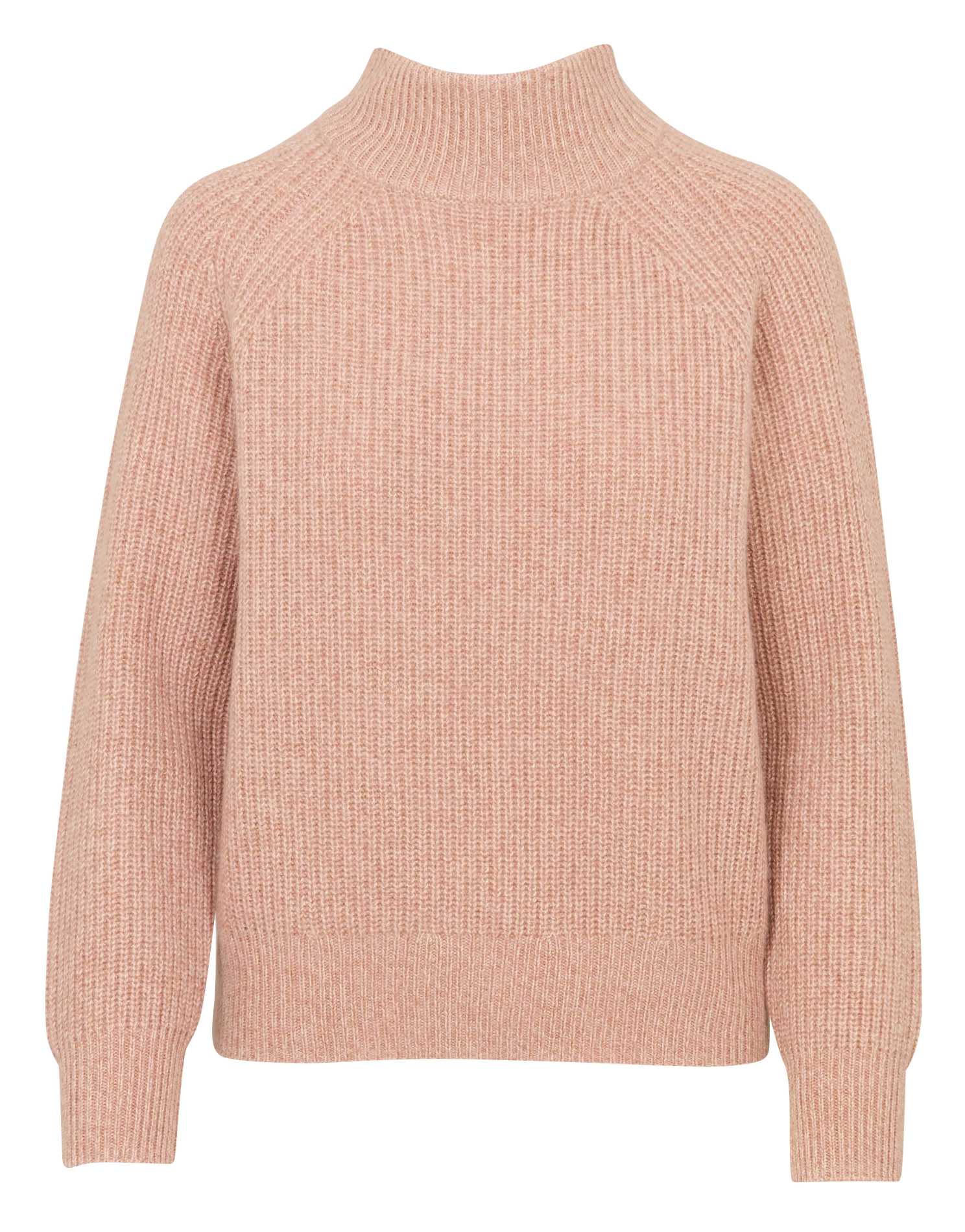 Pull droit uni col montant en cachemire MAISON 123 Rose