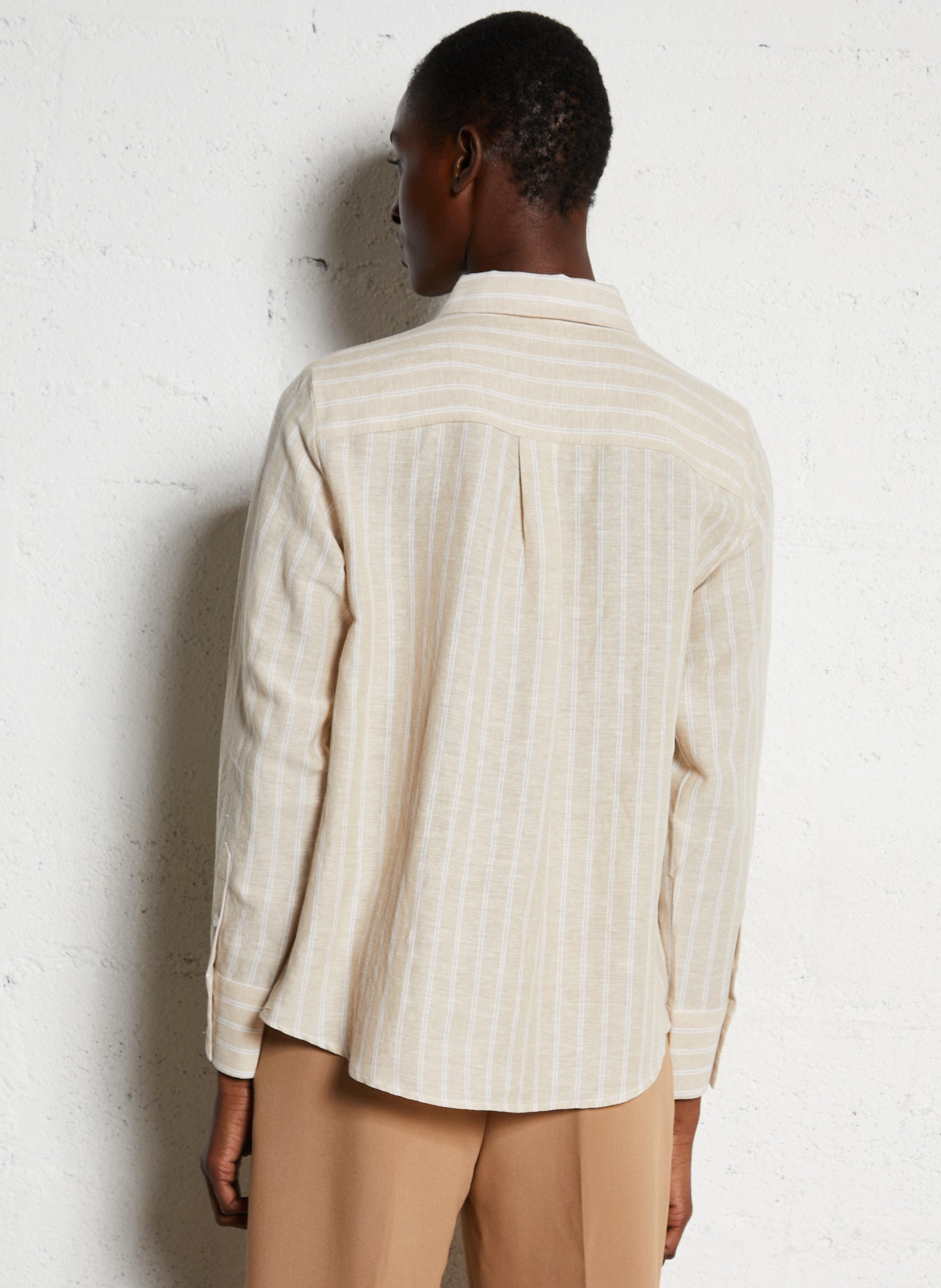 Chemise droite col classique à rayures SUD EXPRESS Blanc