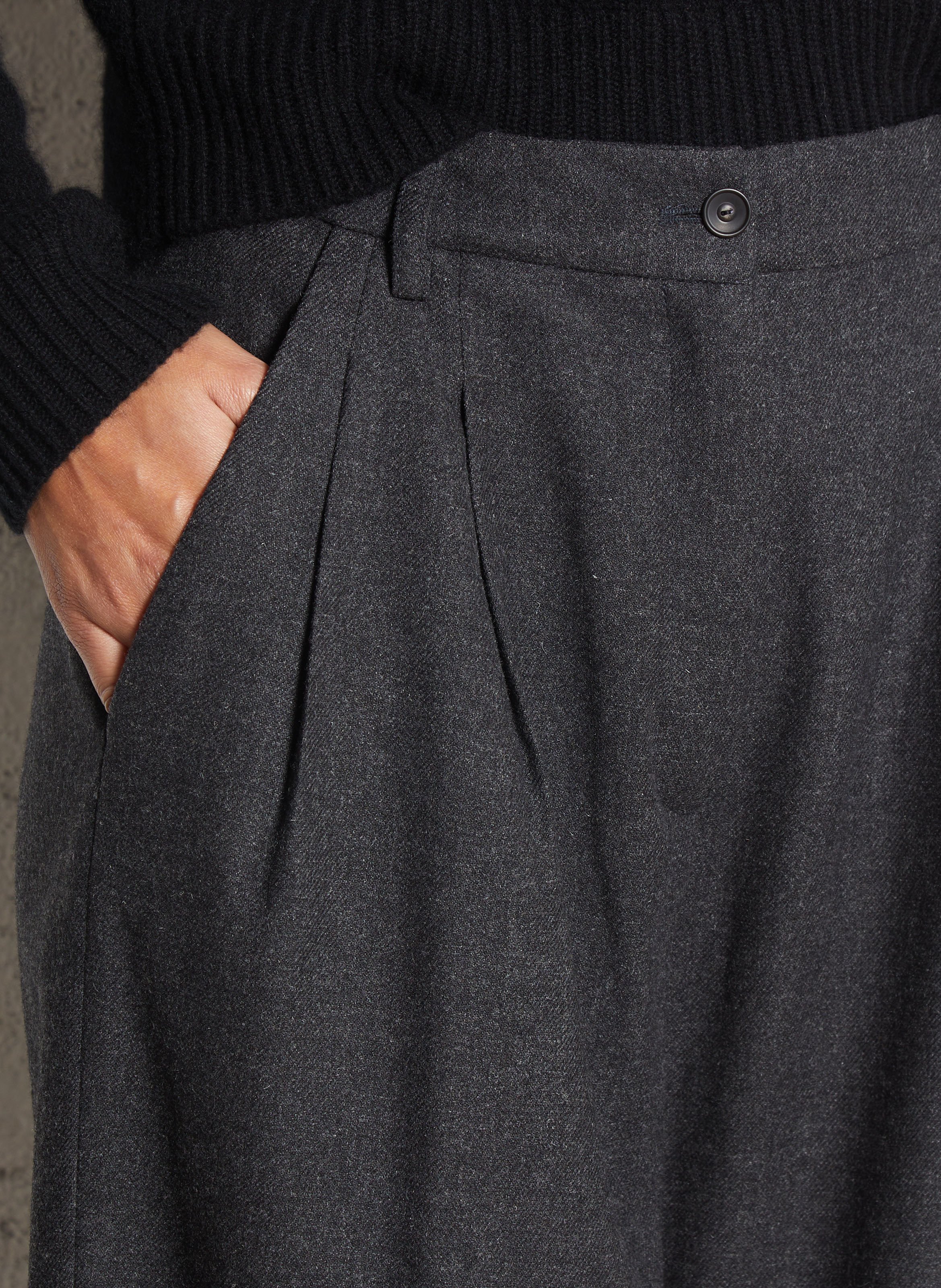 Pantalon large en laine mélangée DIEGA Gris